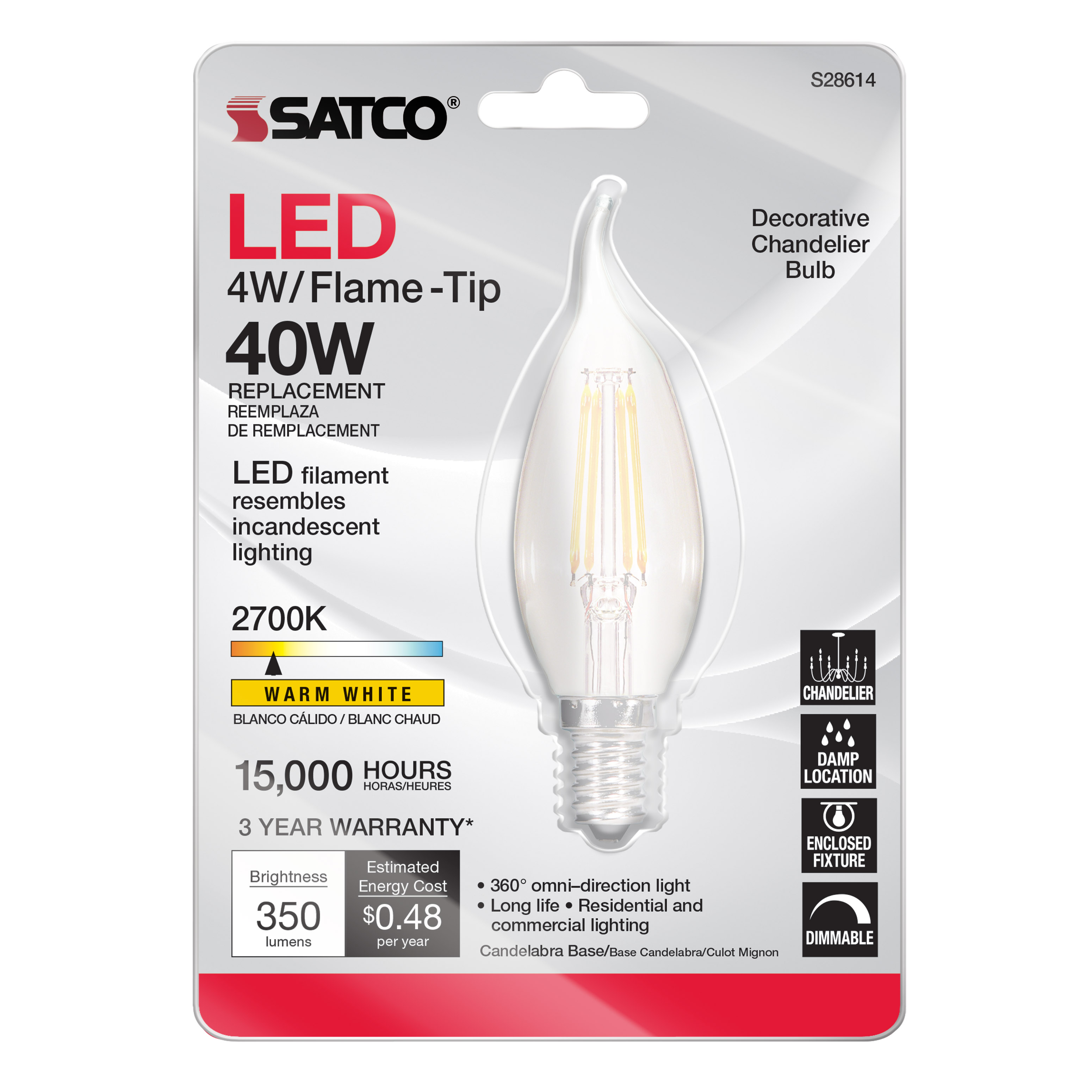 4W CFC/LED/27K/CL/120V 1-CD - S28614