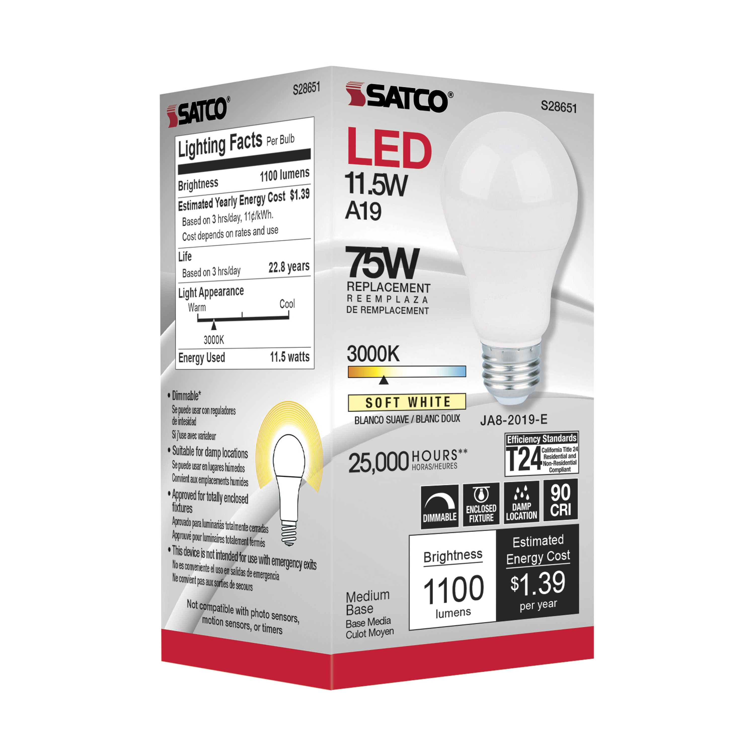 11.5A19LED/930/120V - S28651