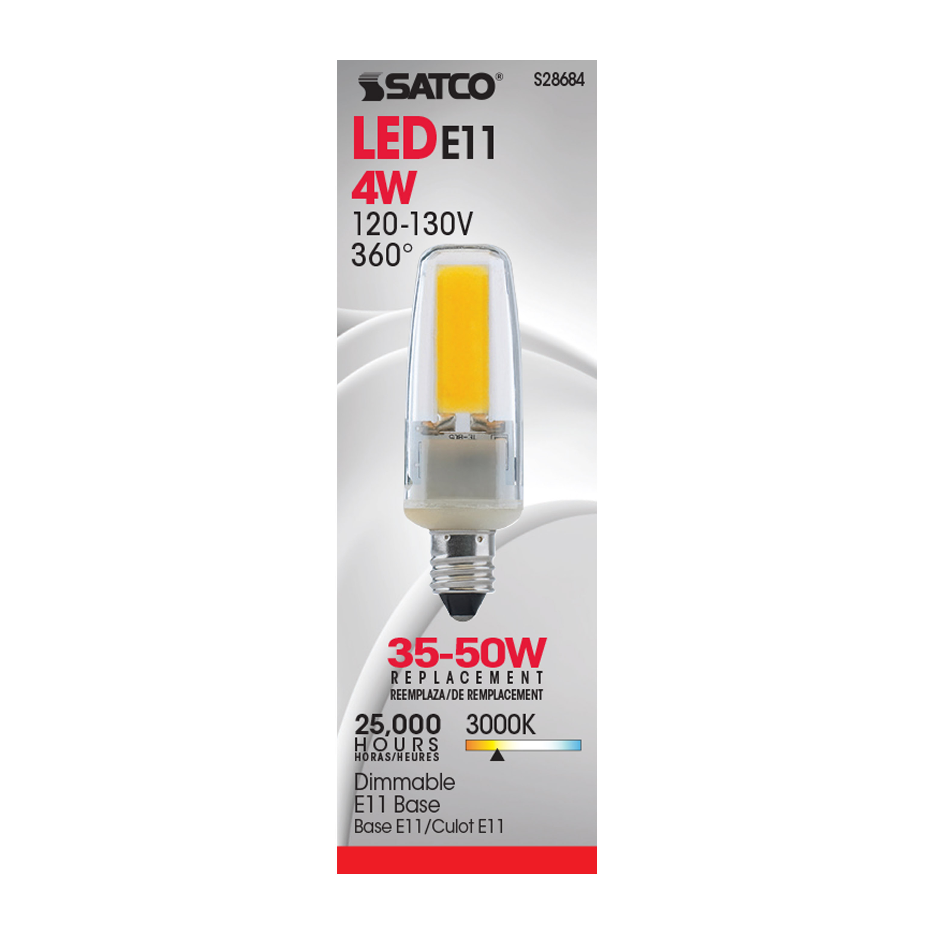 LED/4W/E11/MC/CL/3K/120-130V - S28684
