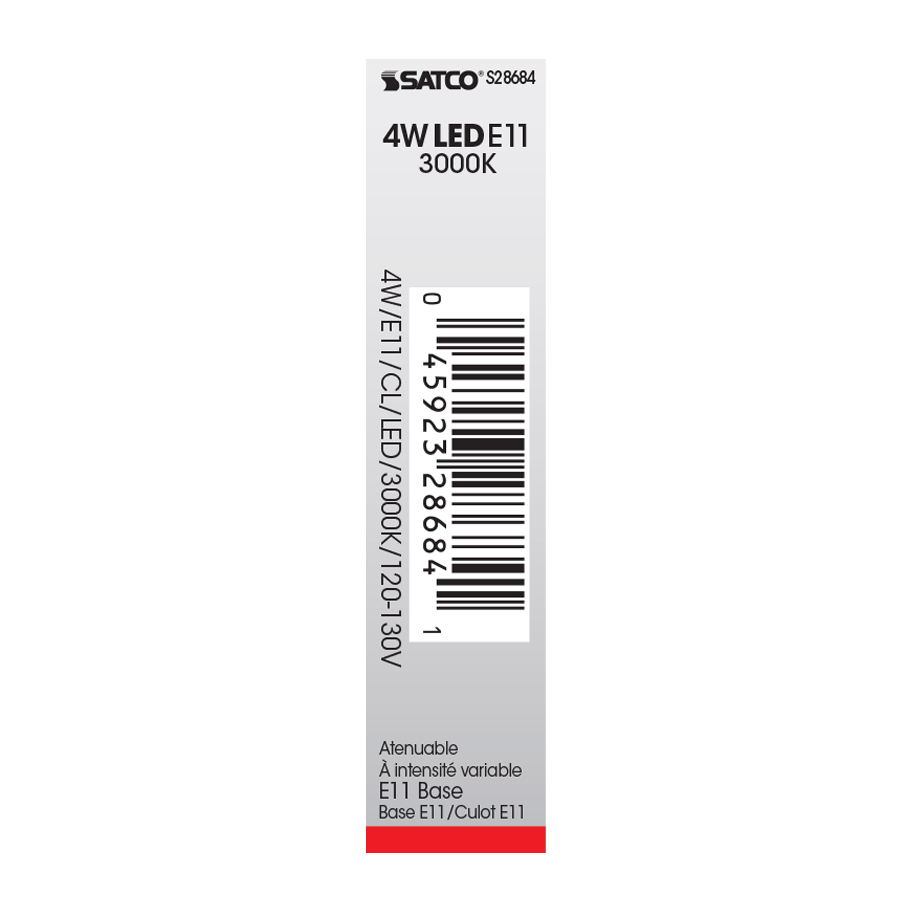 LED/4W/E11/MC/CL/3K/120-130V - S28684