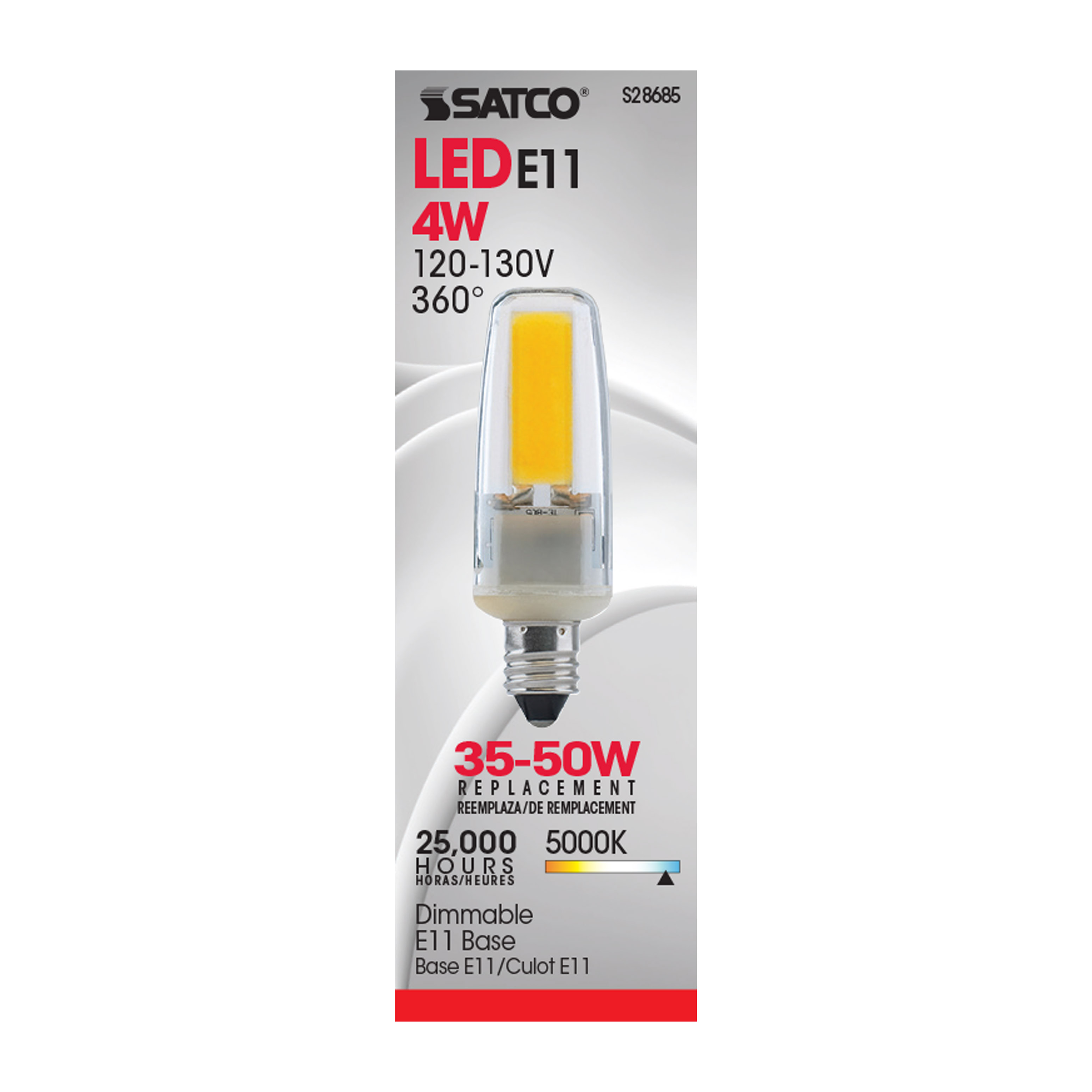 LED/4W/E11/MC/CL/5K/120-130V - S28685