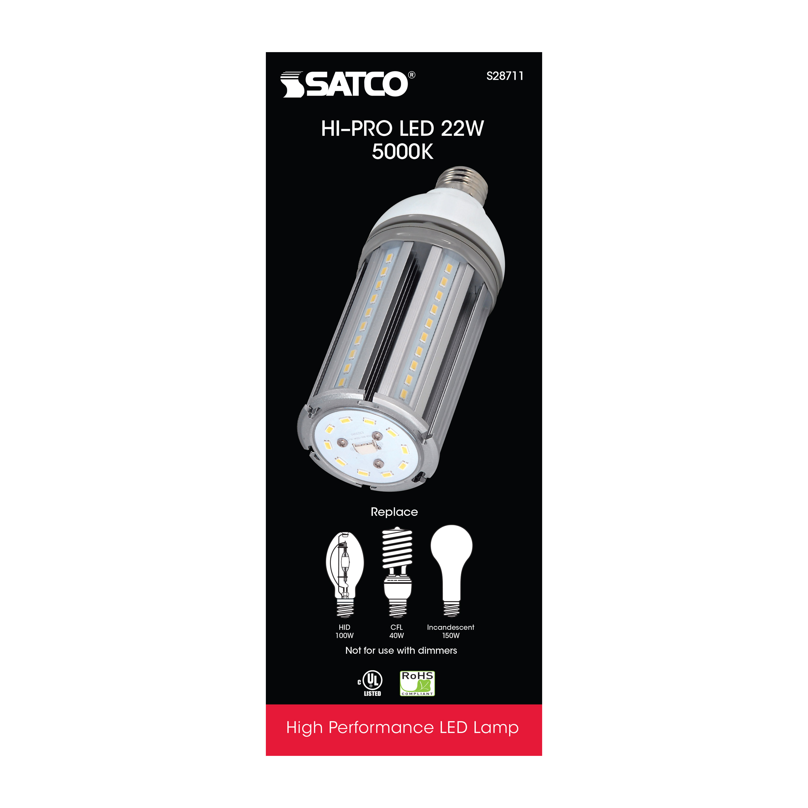 22W/LED/HID/5000K/277-347V/E26 - S28711