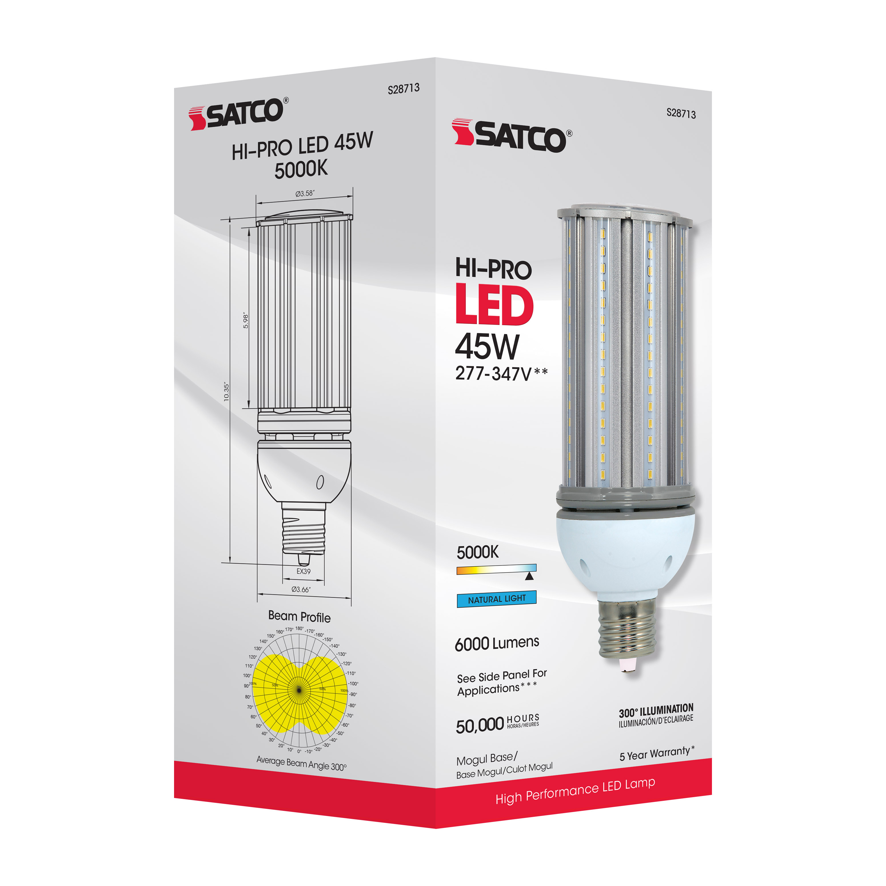 45W/LED/HID/5K/277-347V/EX39 - S28713