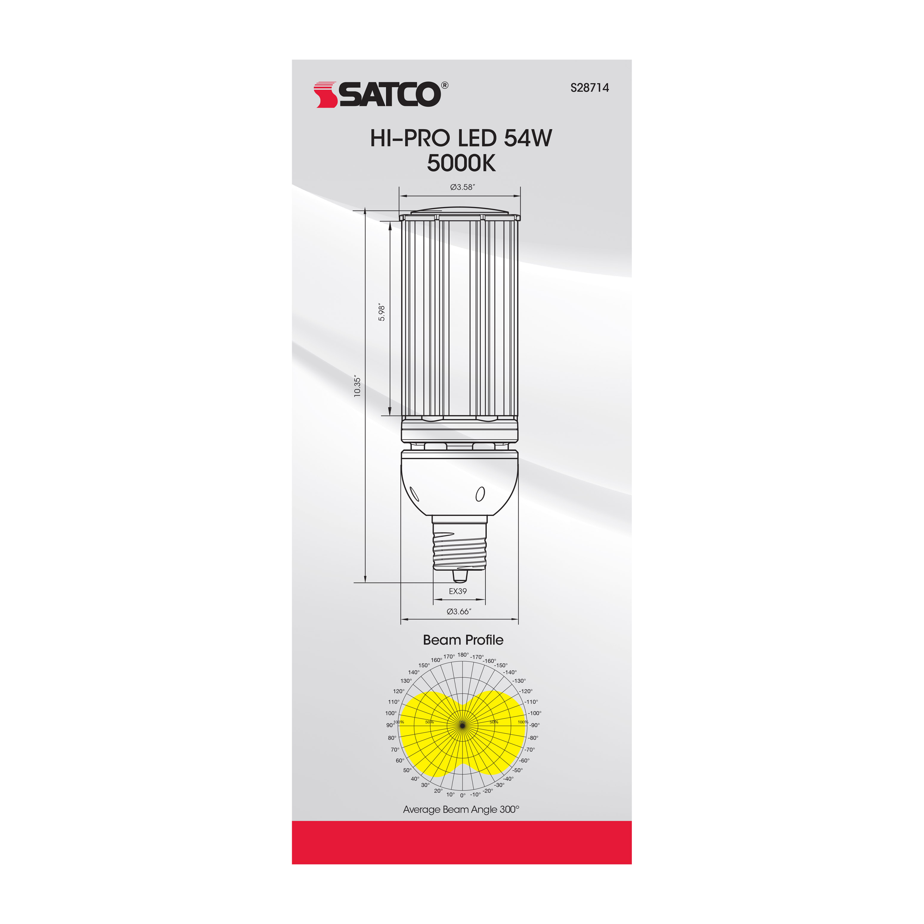 54W/LED/HID/5K/277-347V/EX39 - S28714