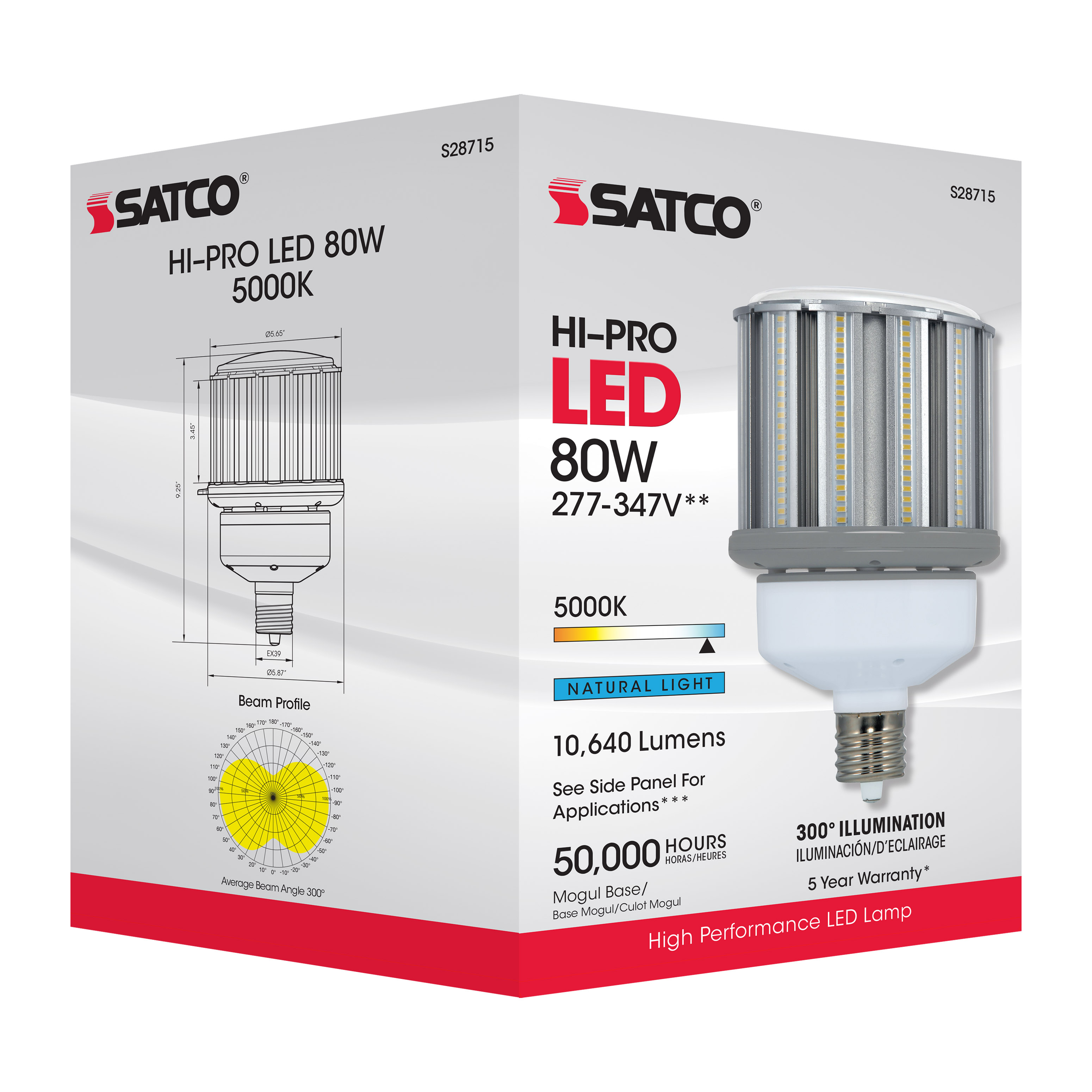 80W/LED/HID/5K/277-347V/EX39 - S28715