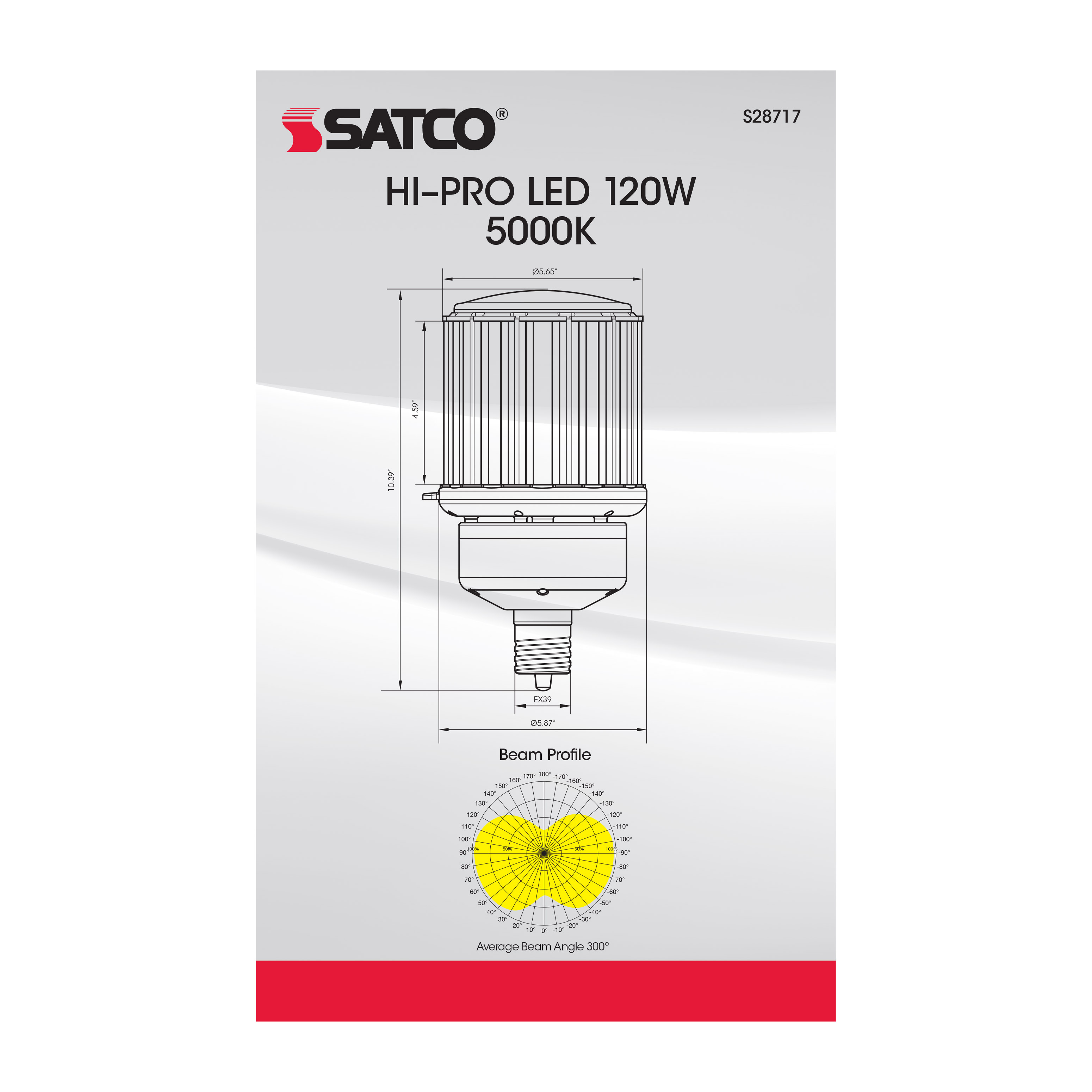 120W/LED/HID/5K/277-347V/EX39 - S28717