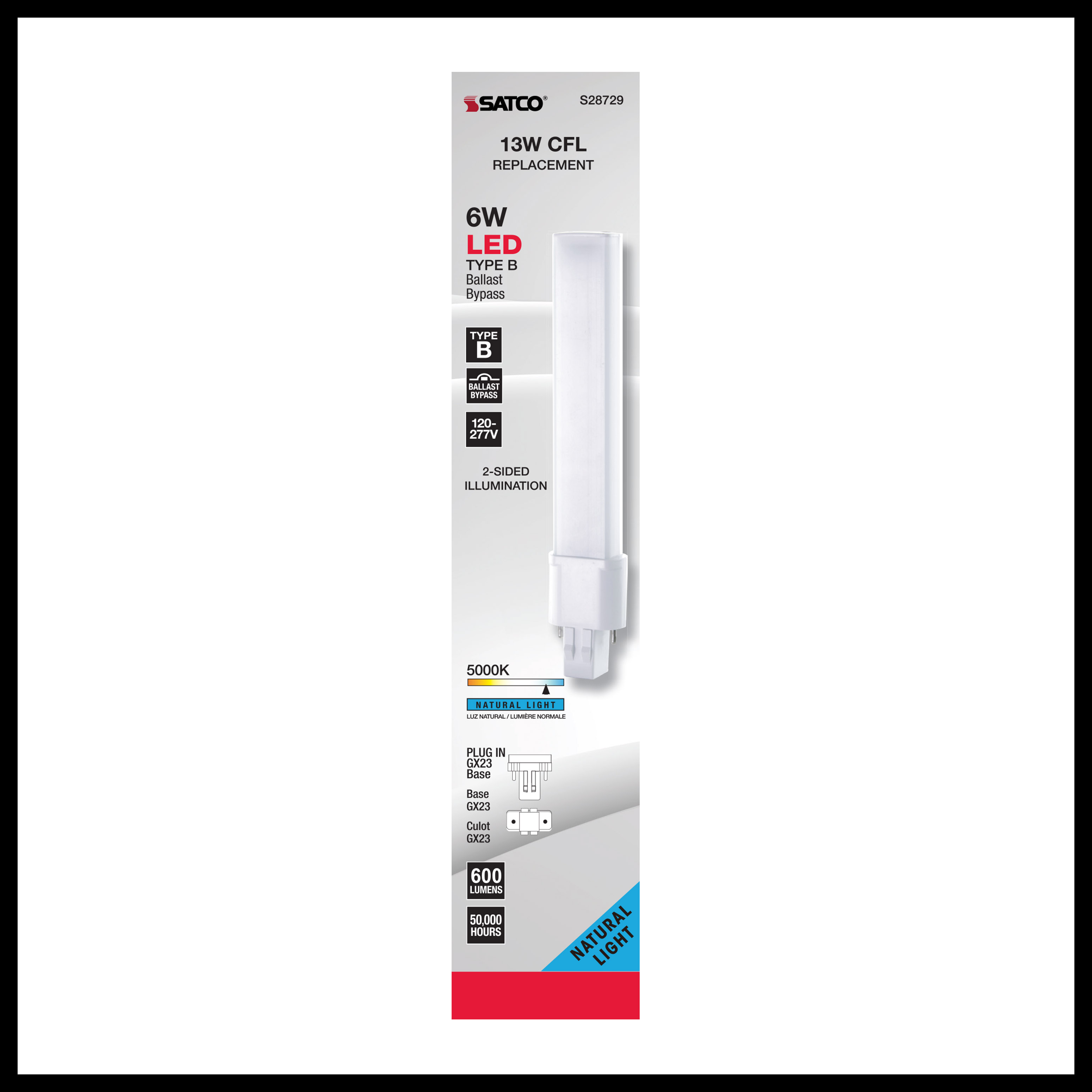 6W/LED/CFL/850/GX23/BP/G2 - S28729