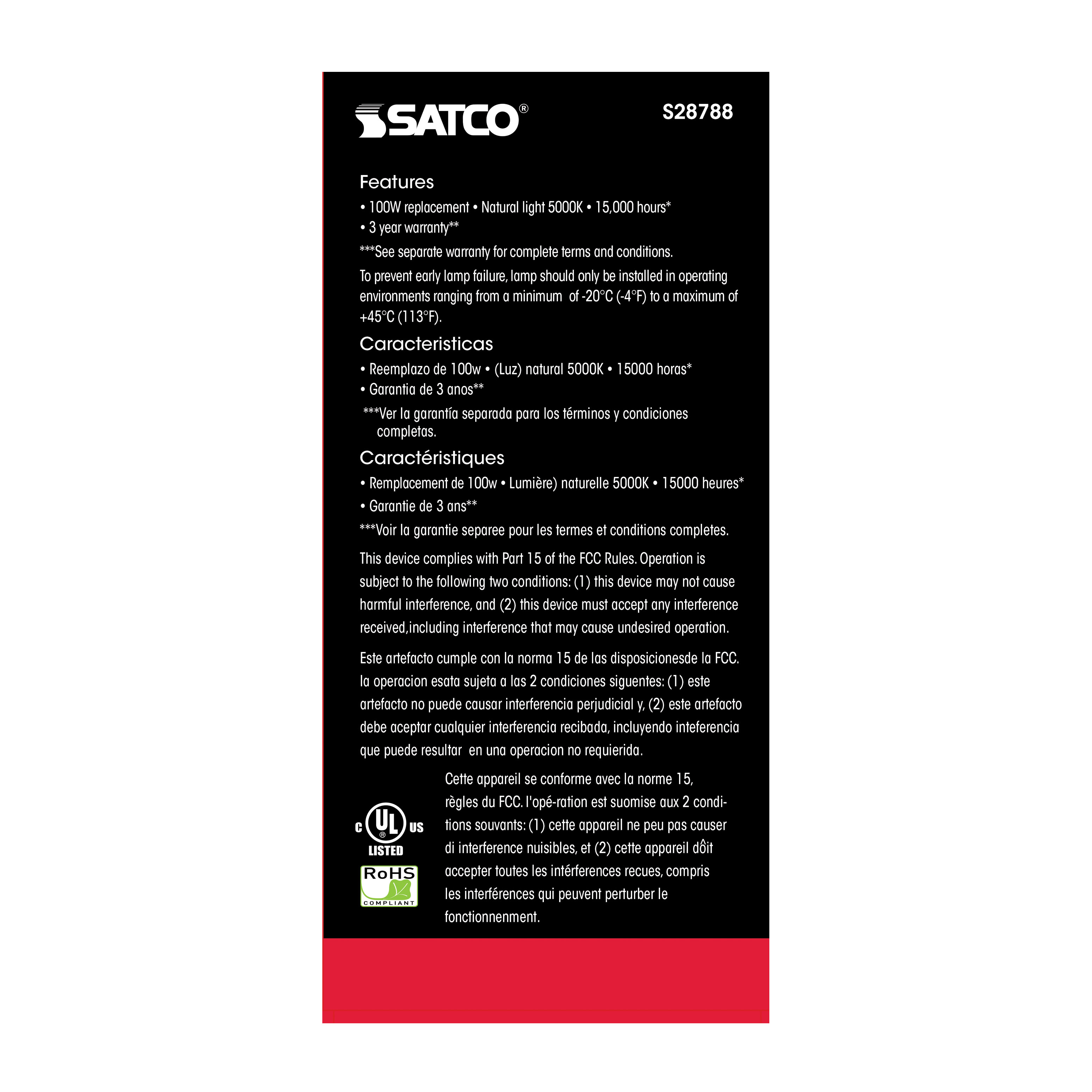 15.5A19/LED/50K/ND/120V - S28788