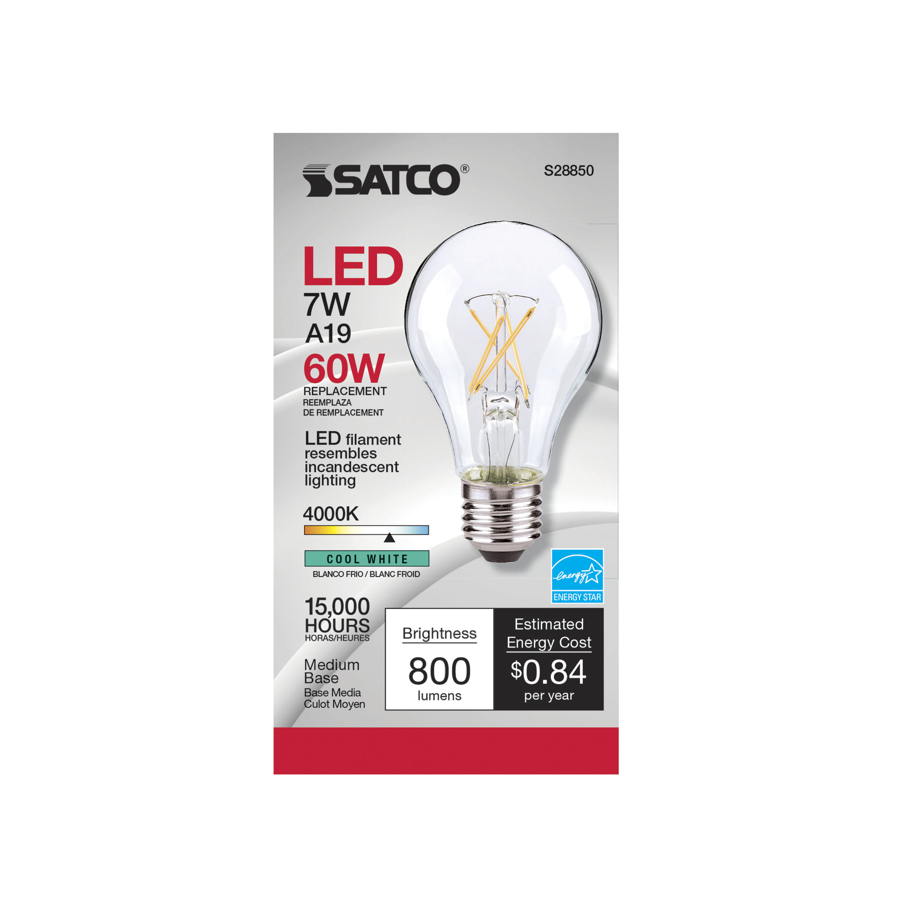 7A19/CL/LED/E26/4K/ES/120V - S28850