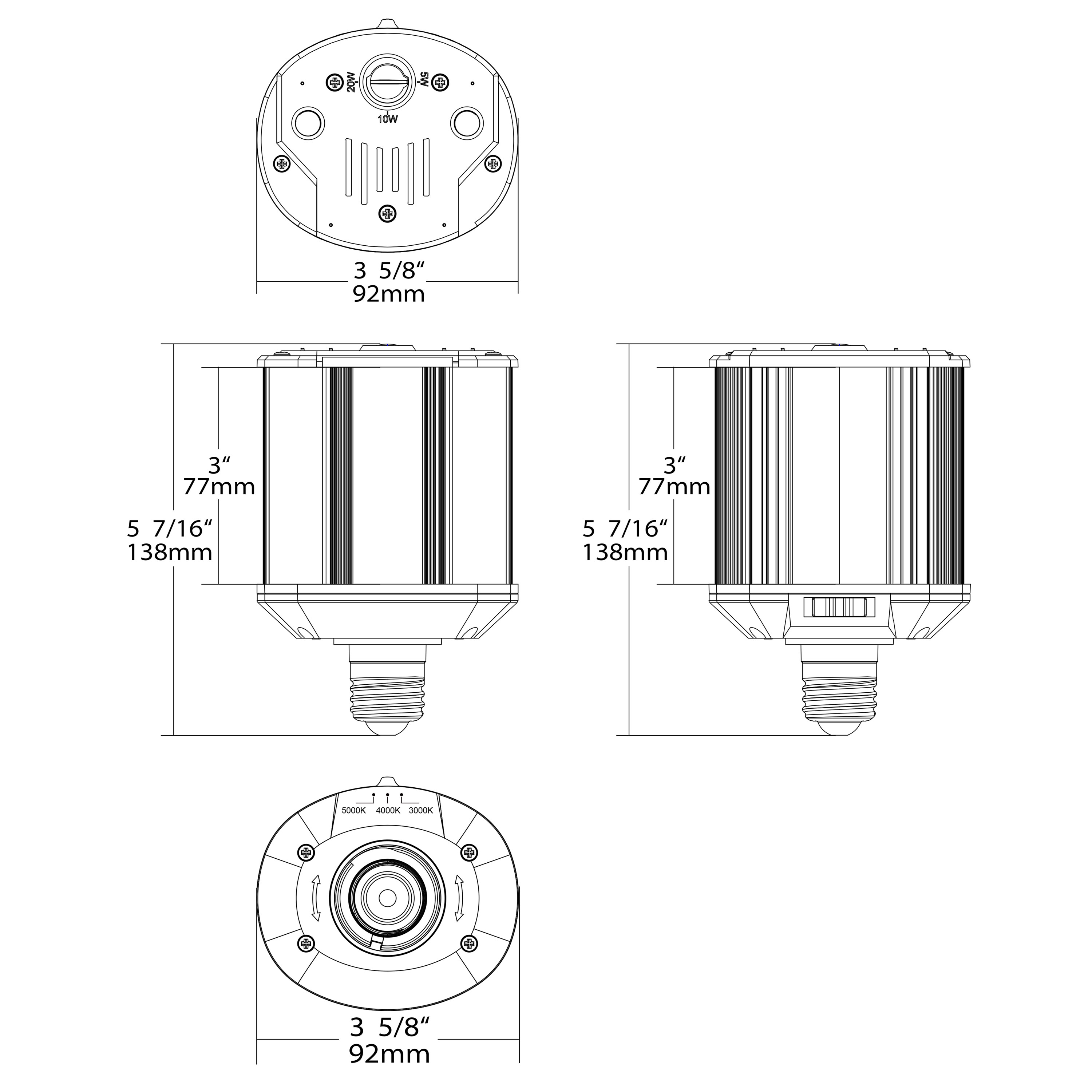 20W/LED/WP/CCT/E26/100-277V - S28928