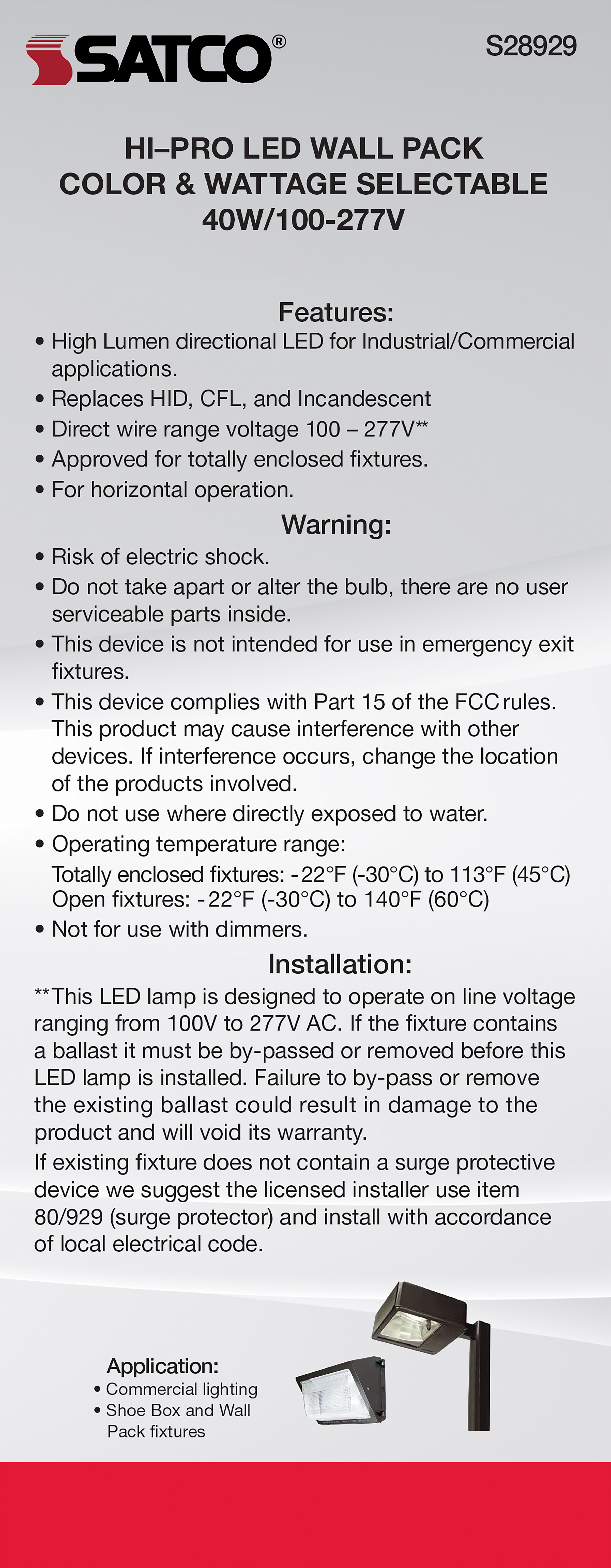 40W/LED/WP/CCT/E26/100-277V - S28929