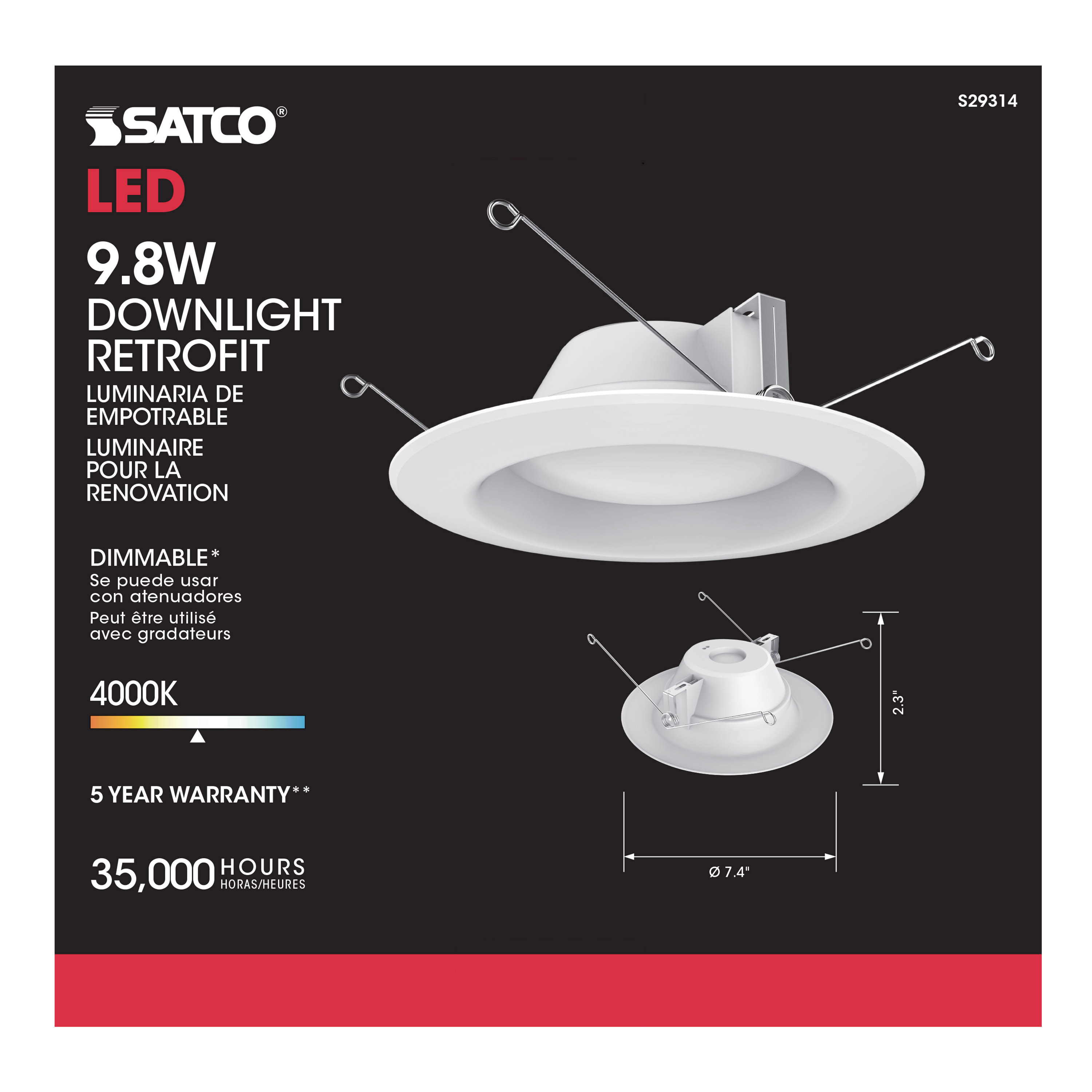 9.8WLED/RDL/5-6/40K/120V - S29314