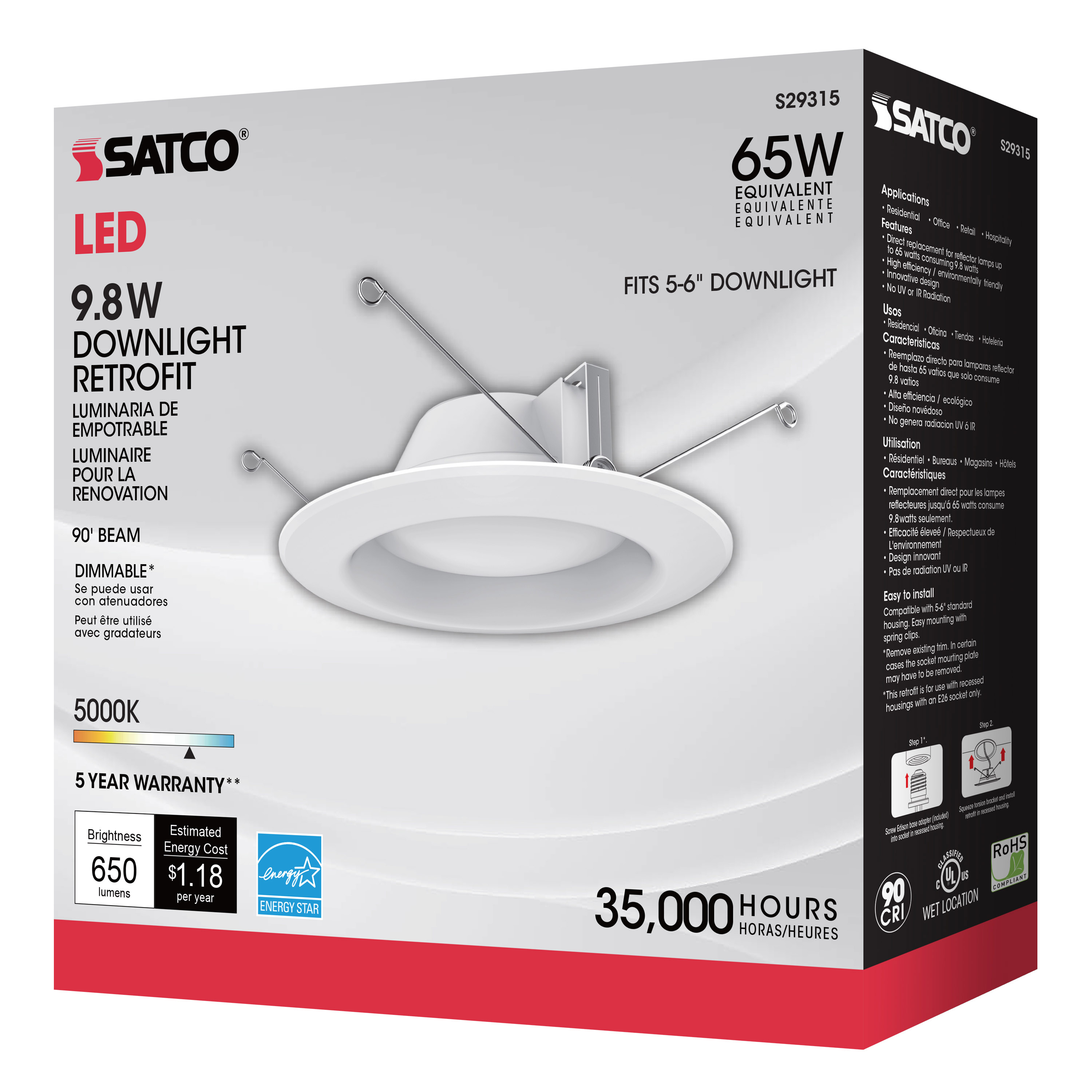 9.8WLED/RDL/5-6/50K/120V - S29315