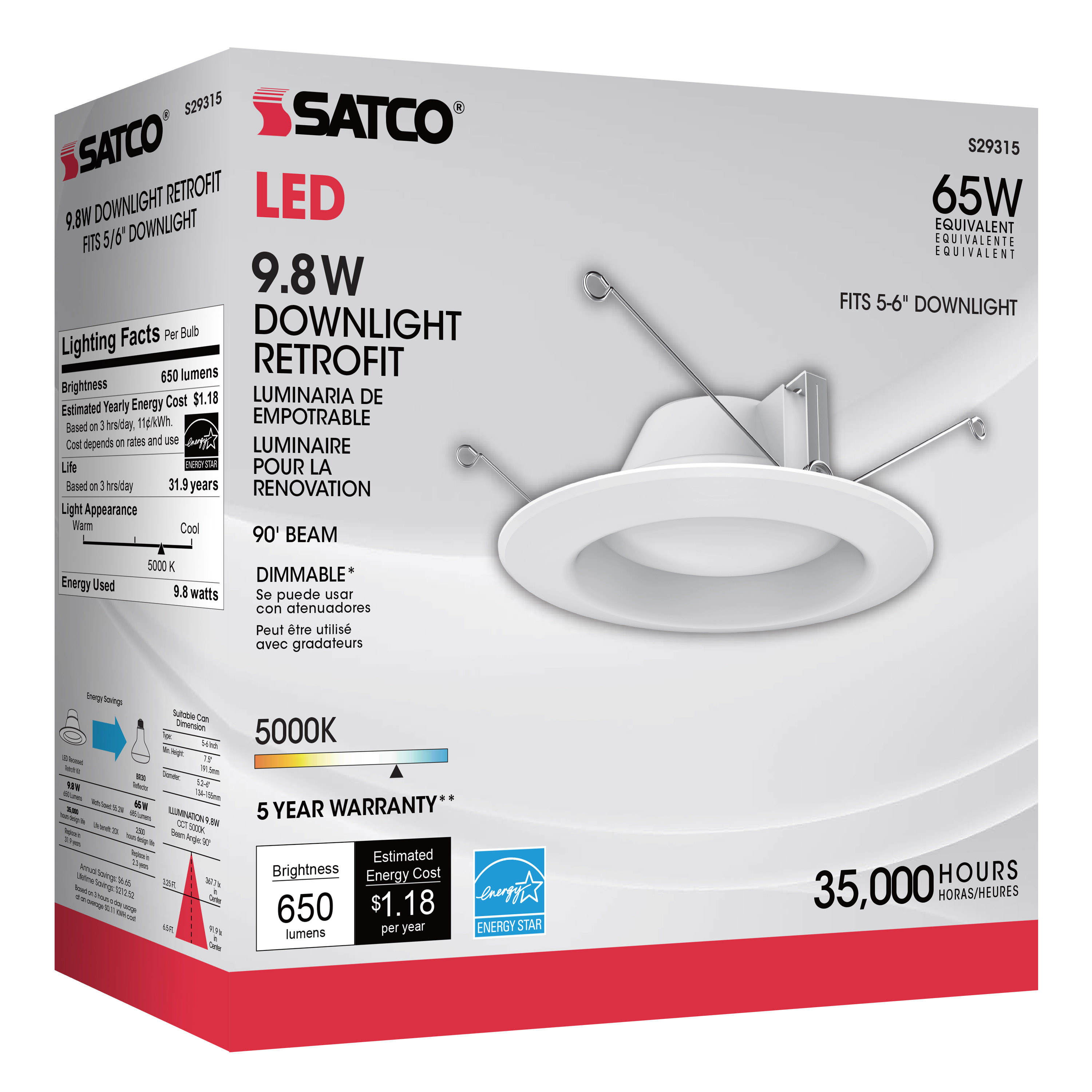 9.8WLED/RDL/5-6/50K/120V - S29315