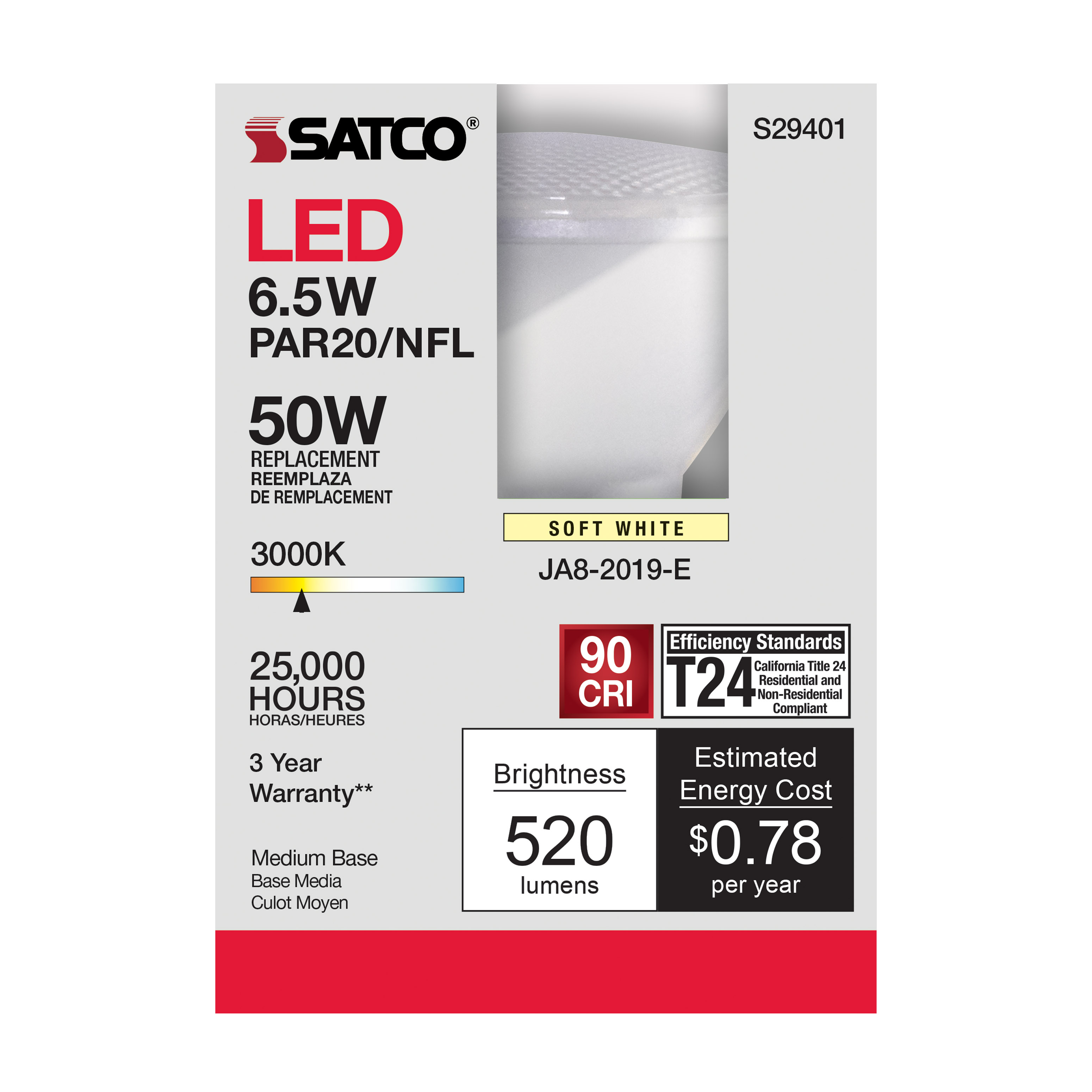 6.5PAR20/LED/25'/930/120V - S29401