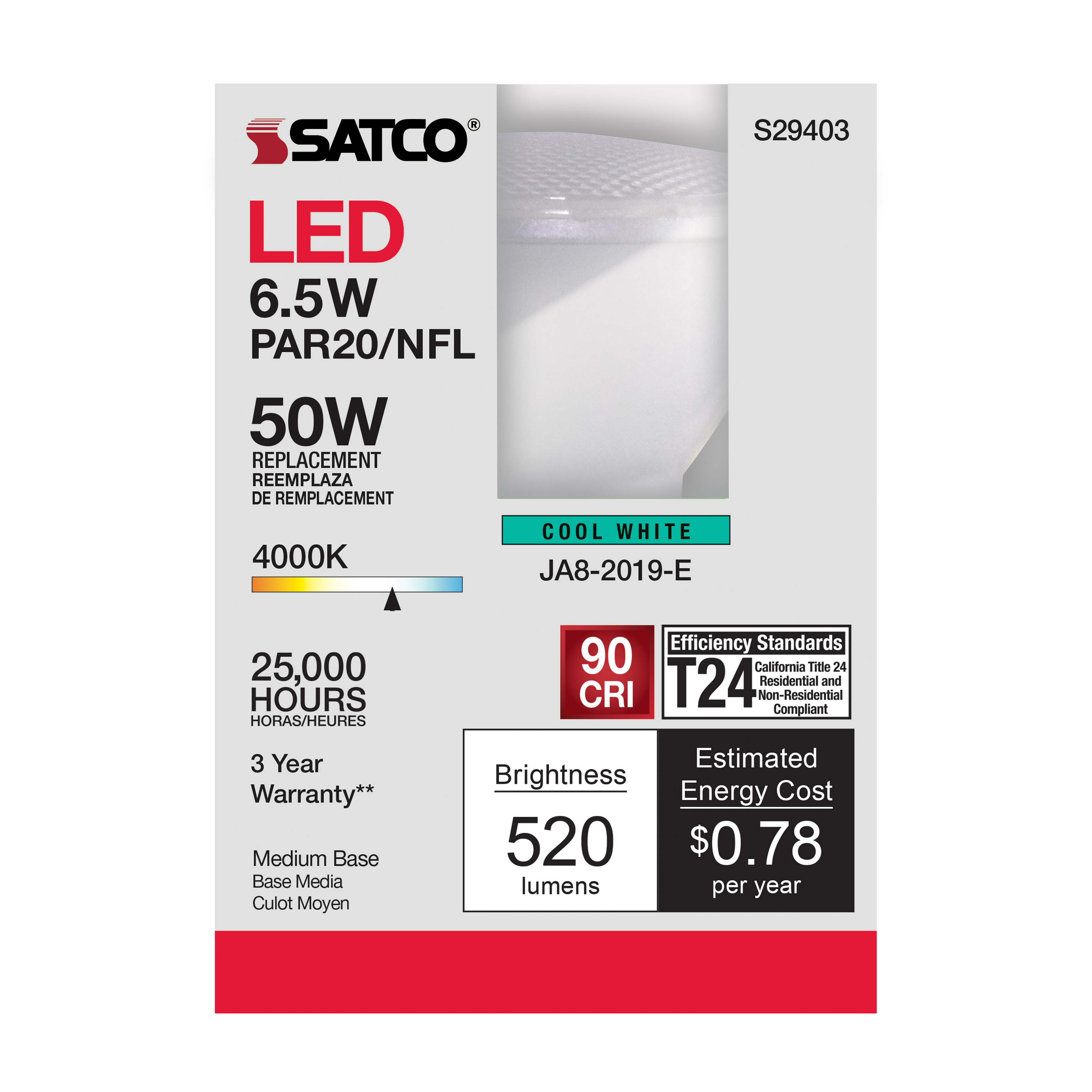 6.5PAR20/LED/25'/940/120V - S29403