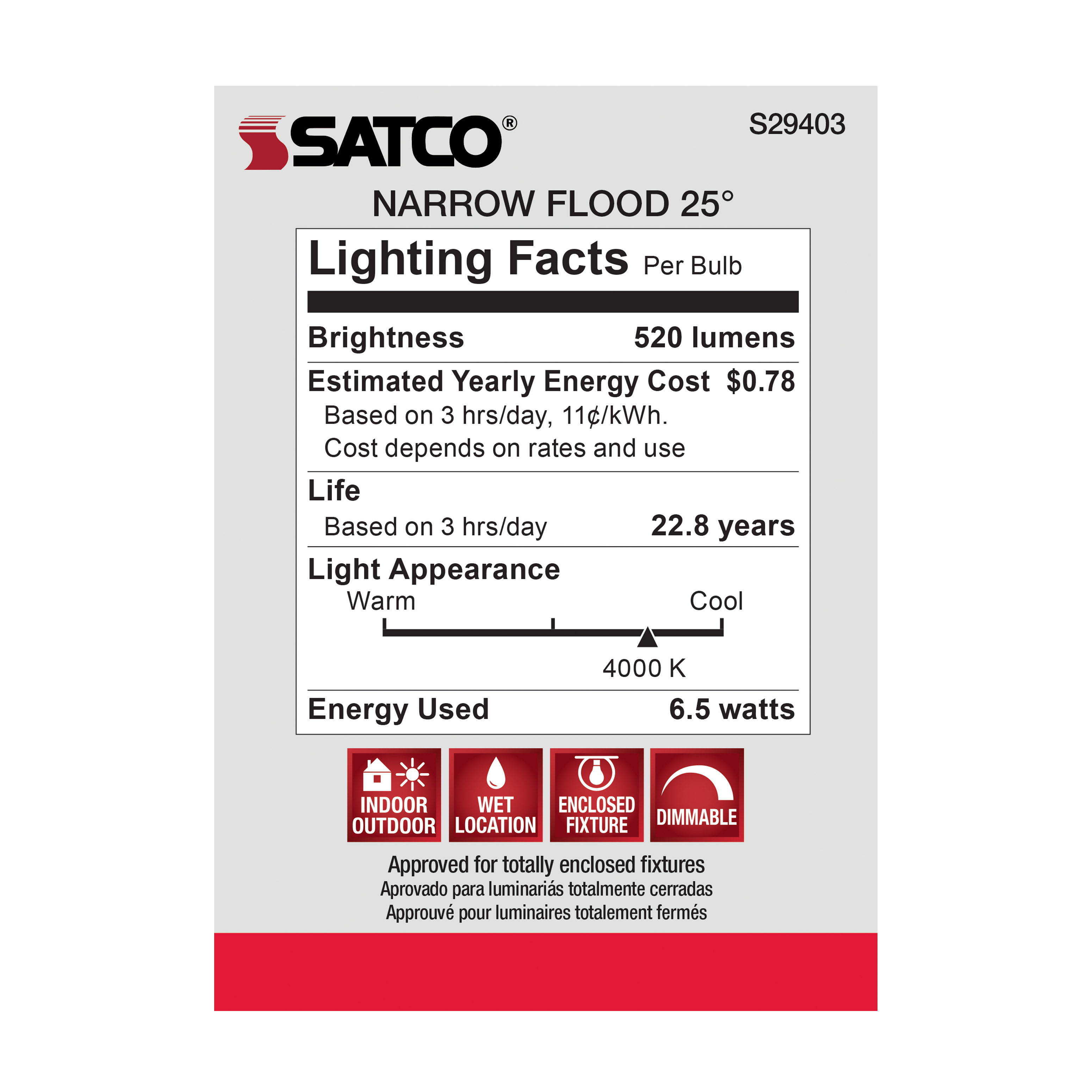 6.5PAR20/LED/25'/940/120V - S29403