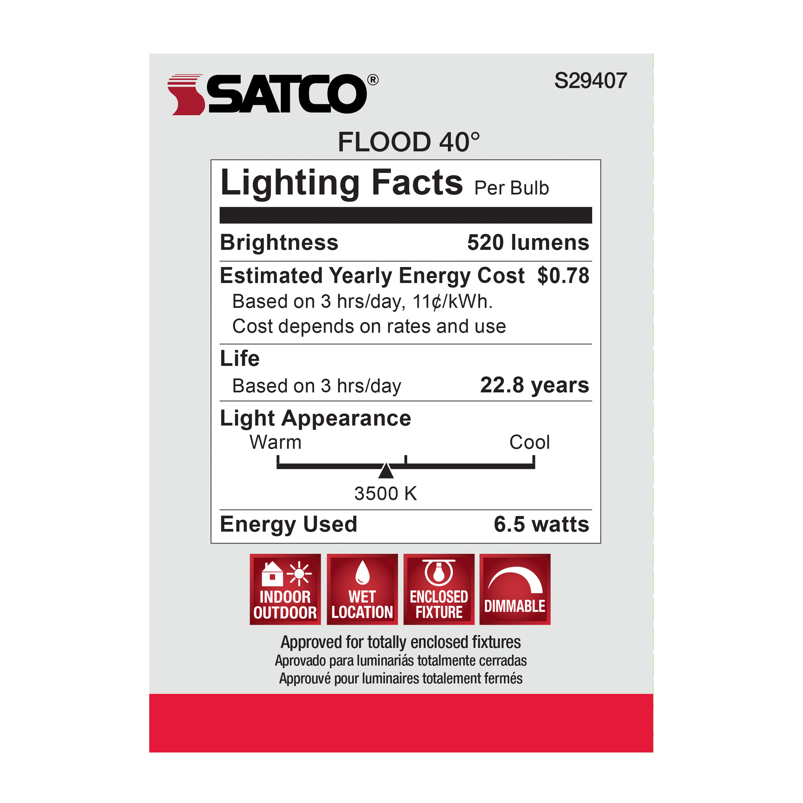 6.5PAR20/LED/40'/935/120V - S29407