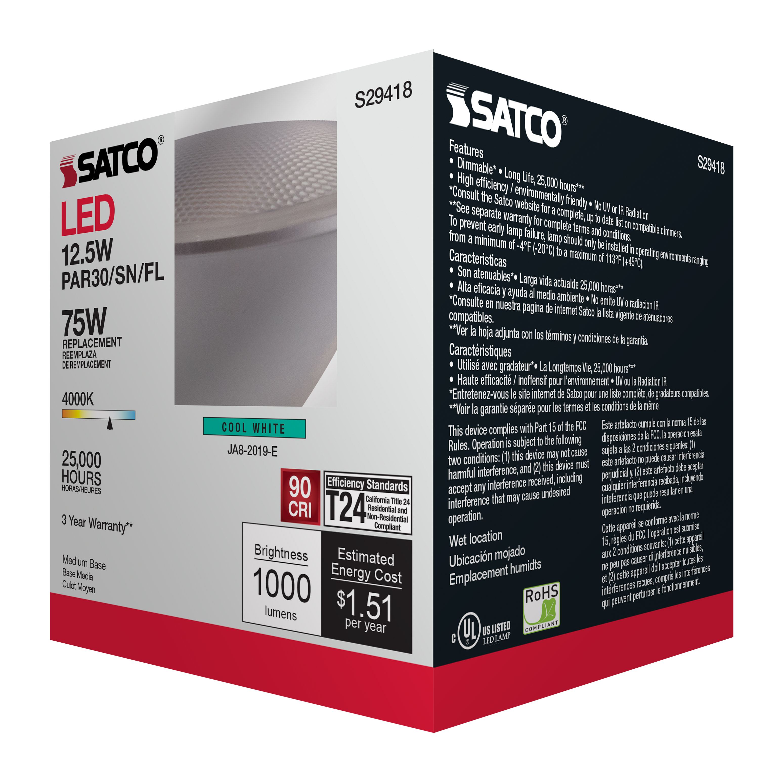 12.5PAR30/SN/LED/40'/940/120V - S29418