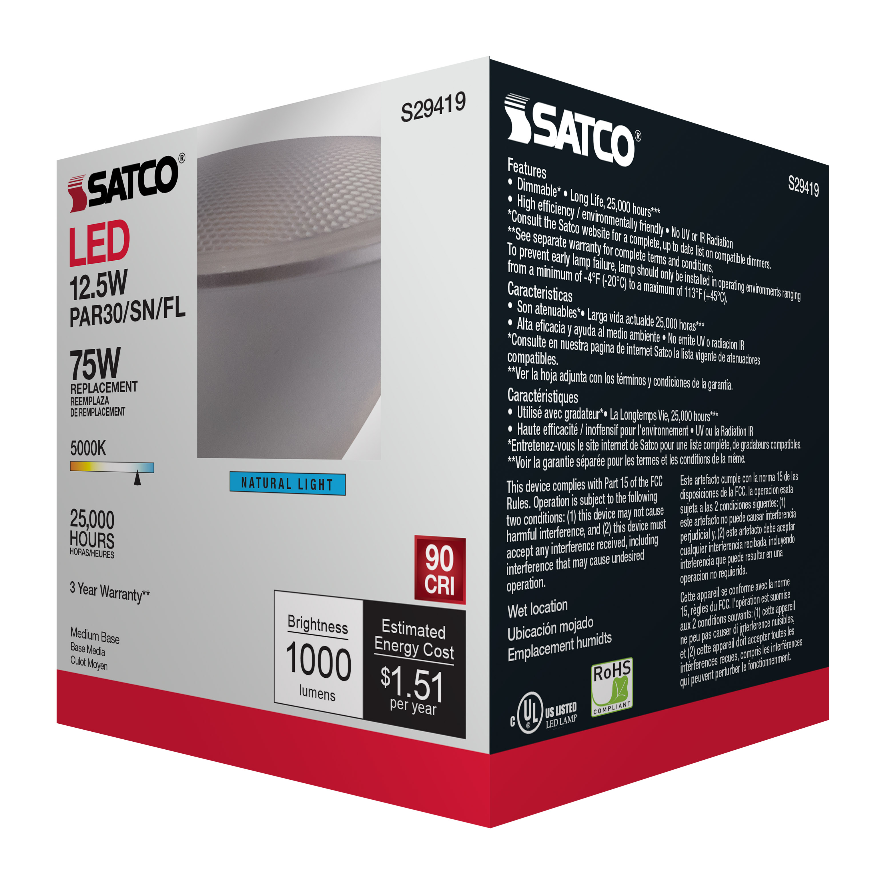 12.5PAR30/SN/LED/40'/950/120V - S29419