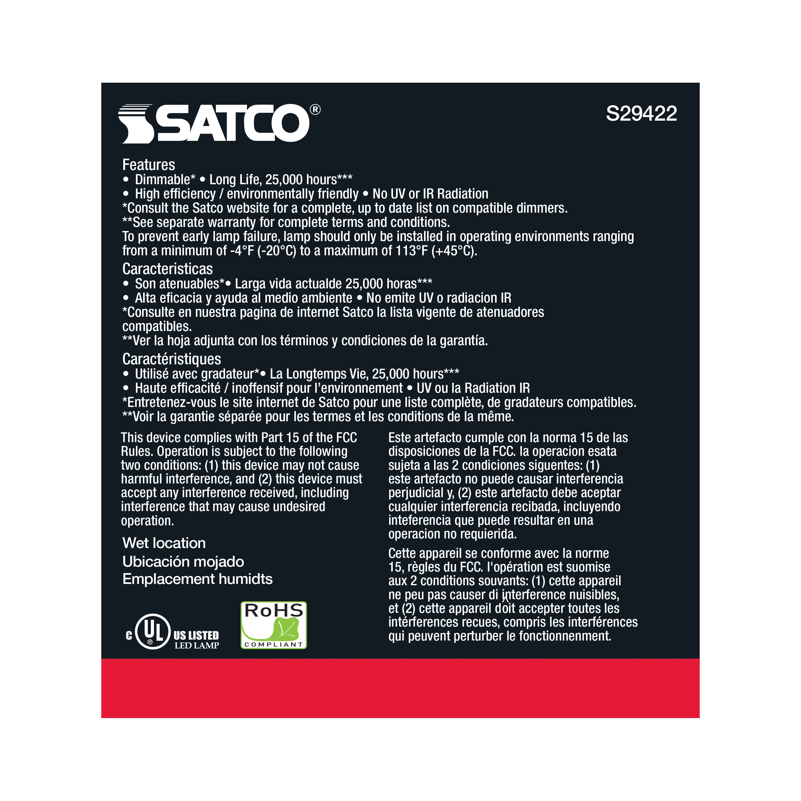 12.5PAR30/SN/LED/60'/935/120V - S29422