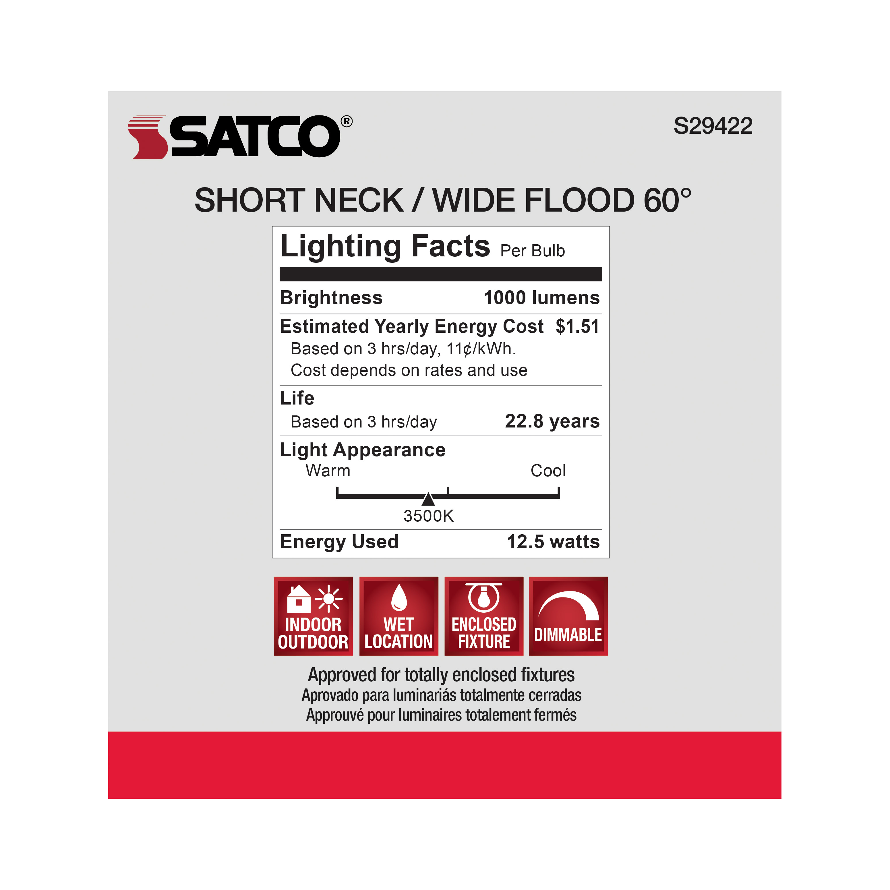 12.5PAR30/SN/LED/60'/935/120V - S29422