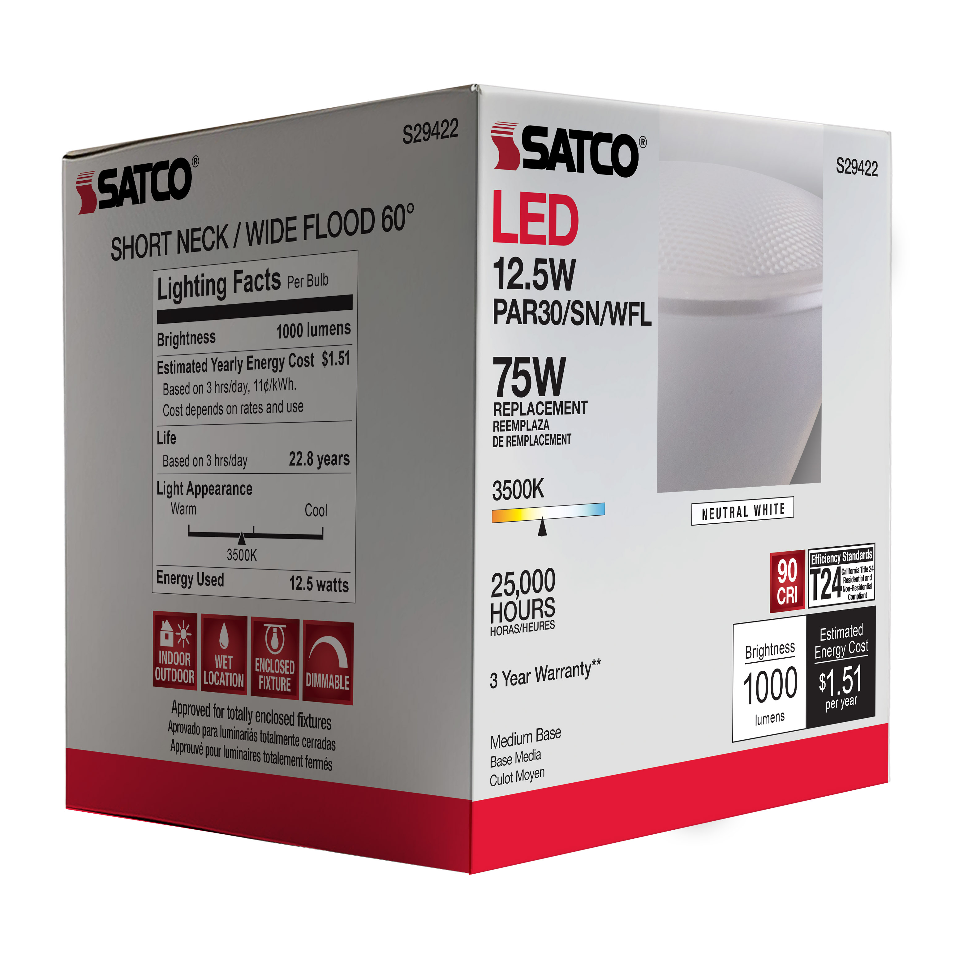 12.5PAR30/SN/LED/60'/935/120V - S29422