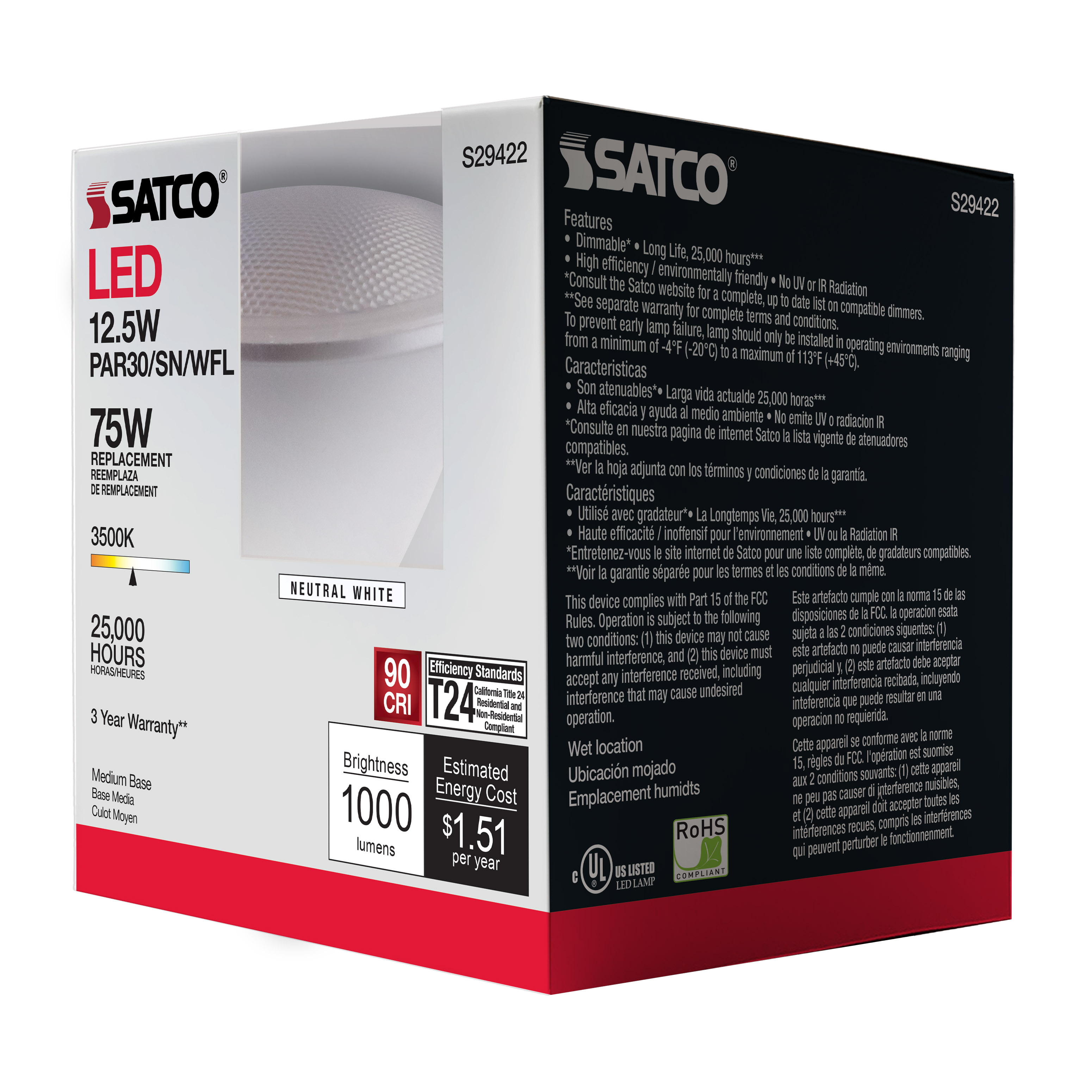 12.5PAR30/SN/LED/60'/935/120V - S29422