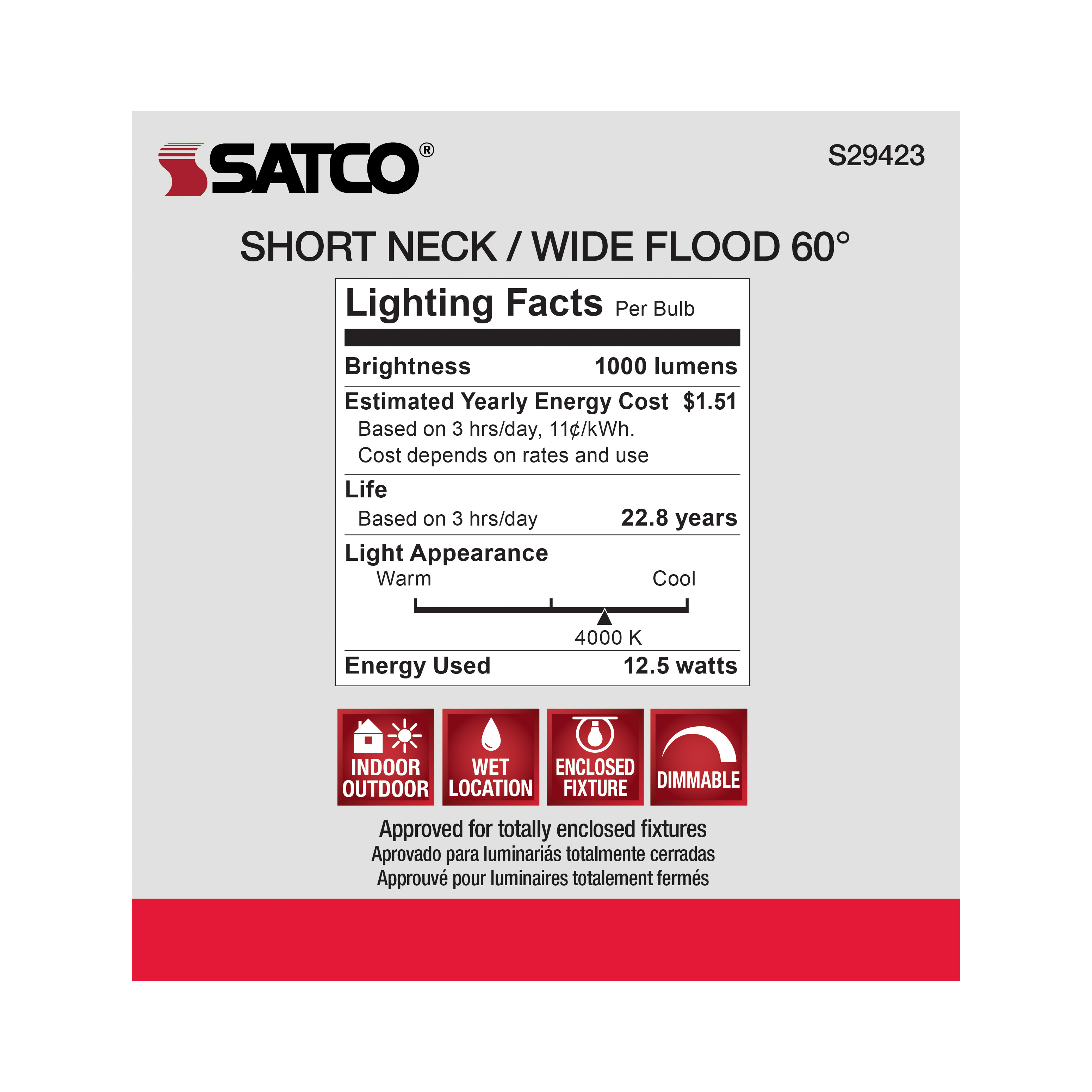 12.5PAR30/SN/LED/60'/940/120V - S29423