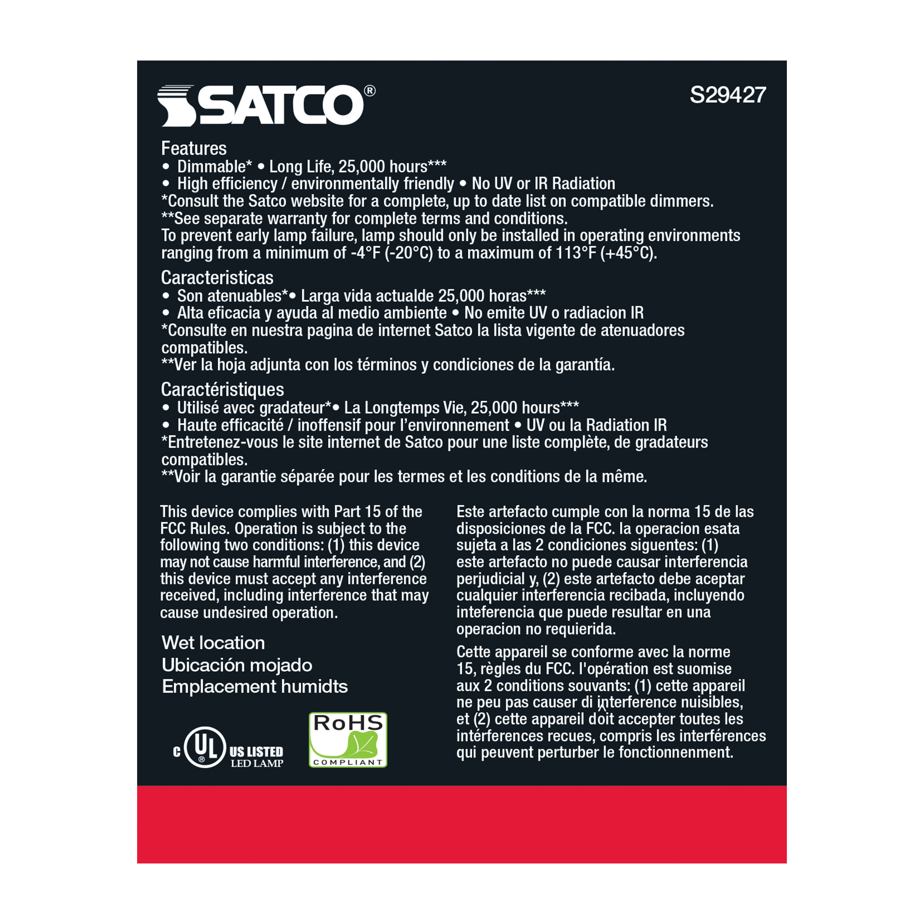 12.5PAR30/LN/LED/25'/935/120V - S29427