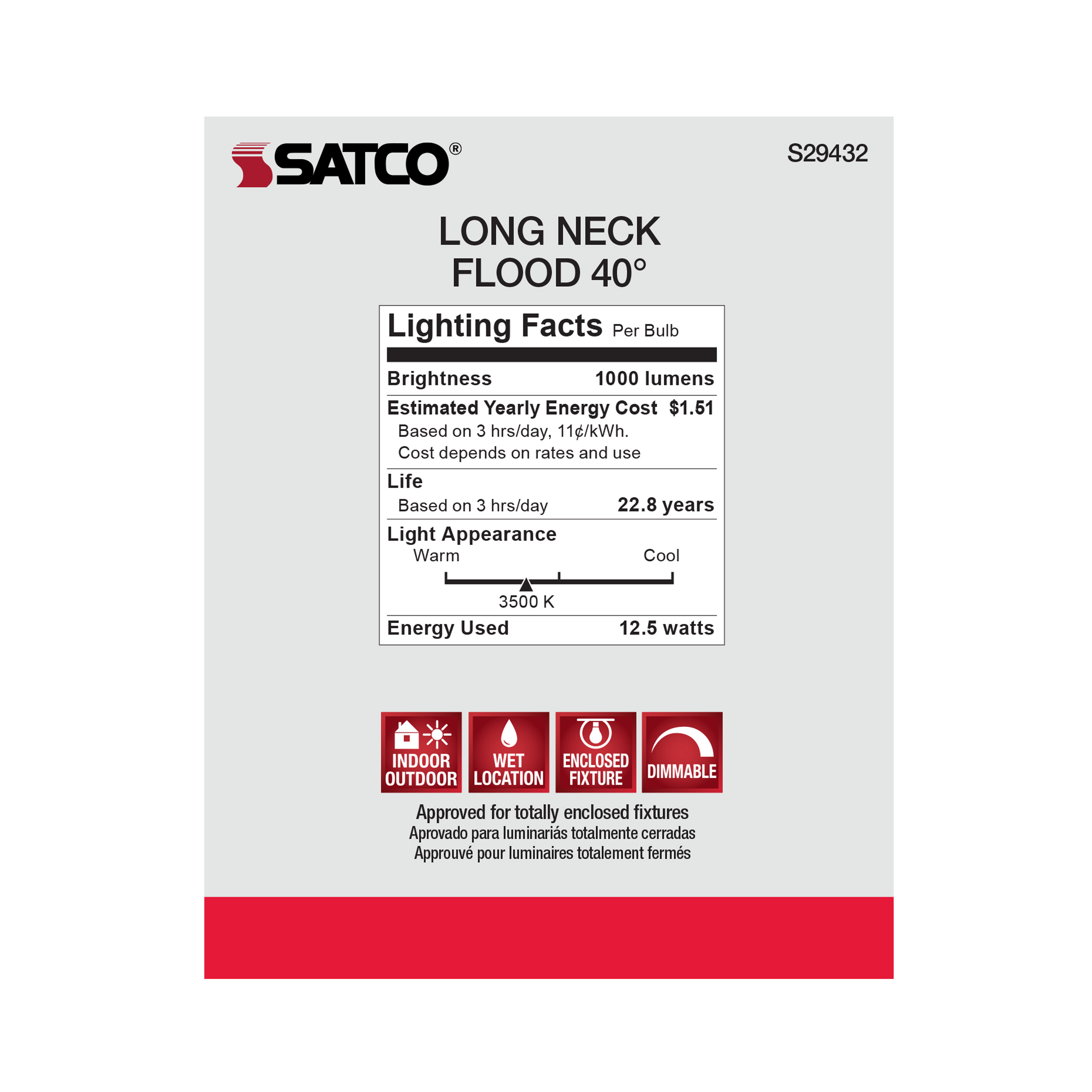 12.5PAR30/LN/LED/40'/935/120V - S29432