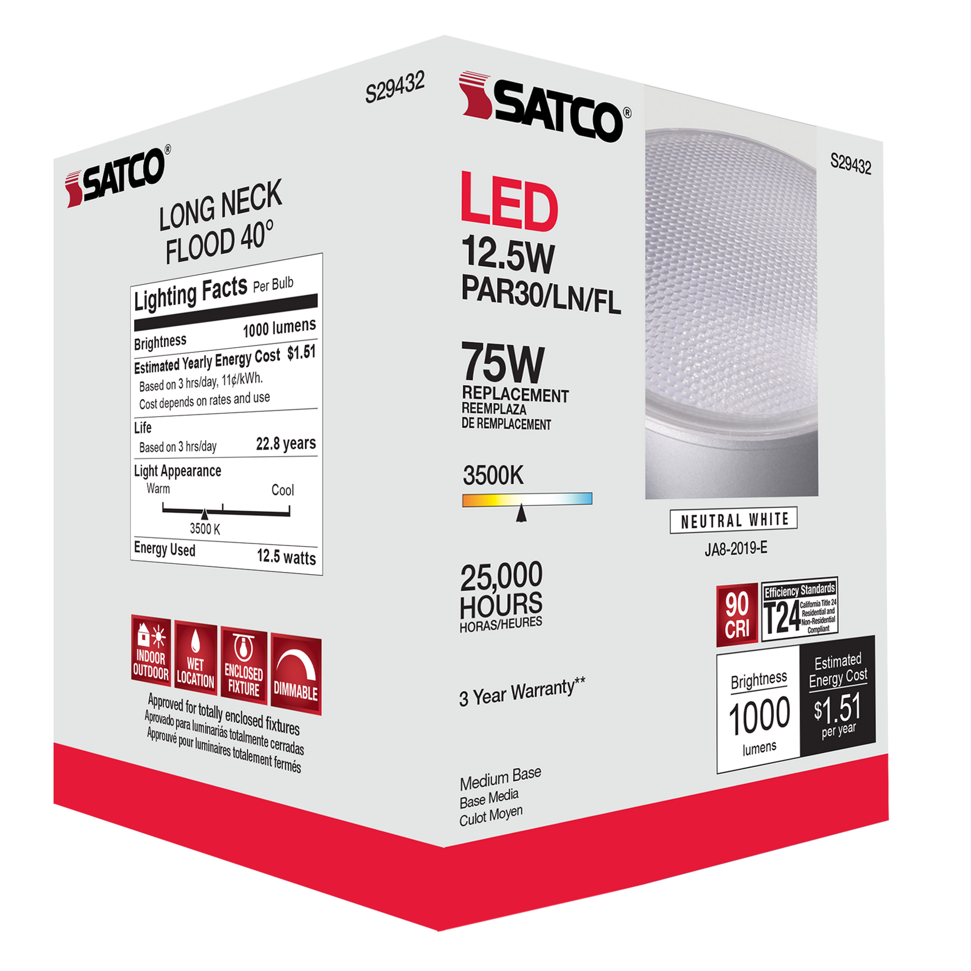 12.5PAR30/LN/LED/40'/935/120V - S29432