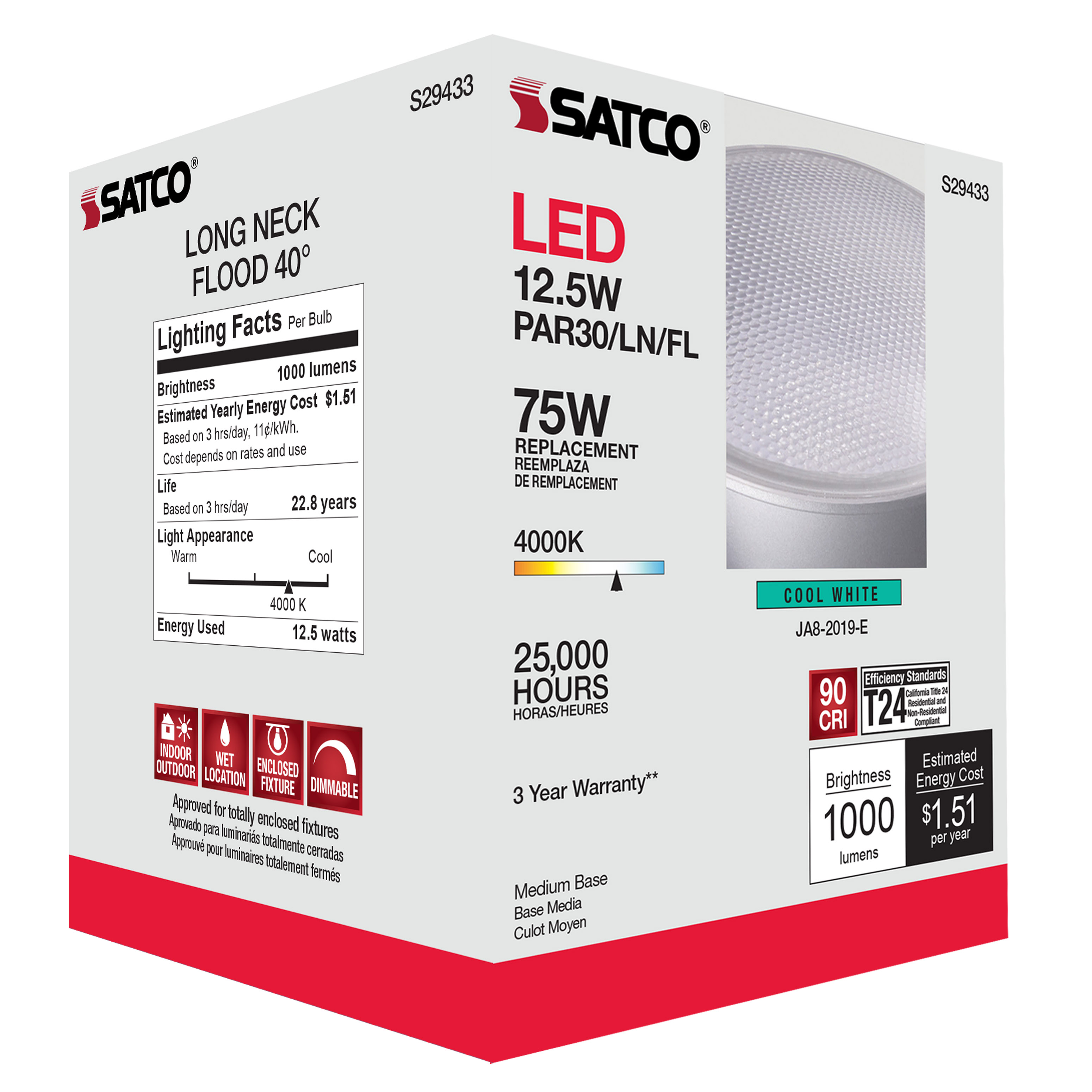 12.5PAR30/LN/LED/40'/940/120V - S29433