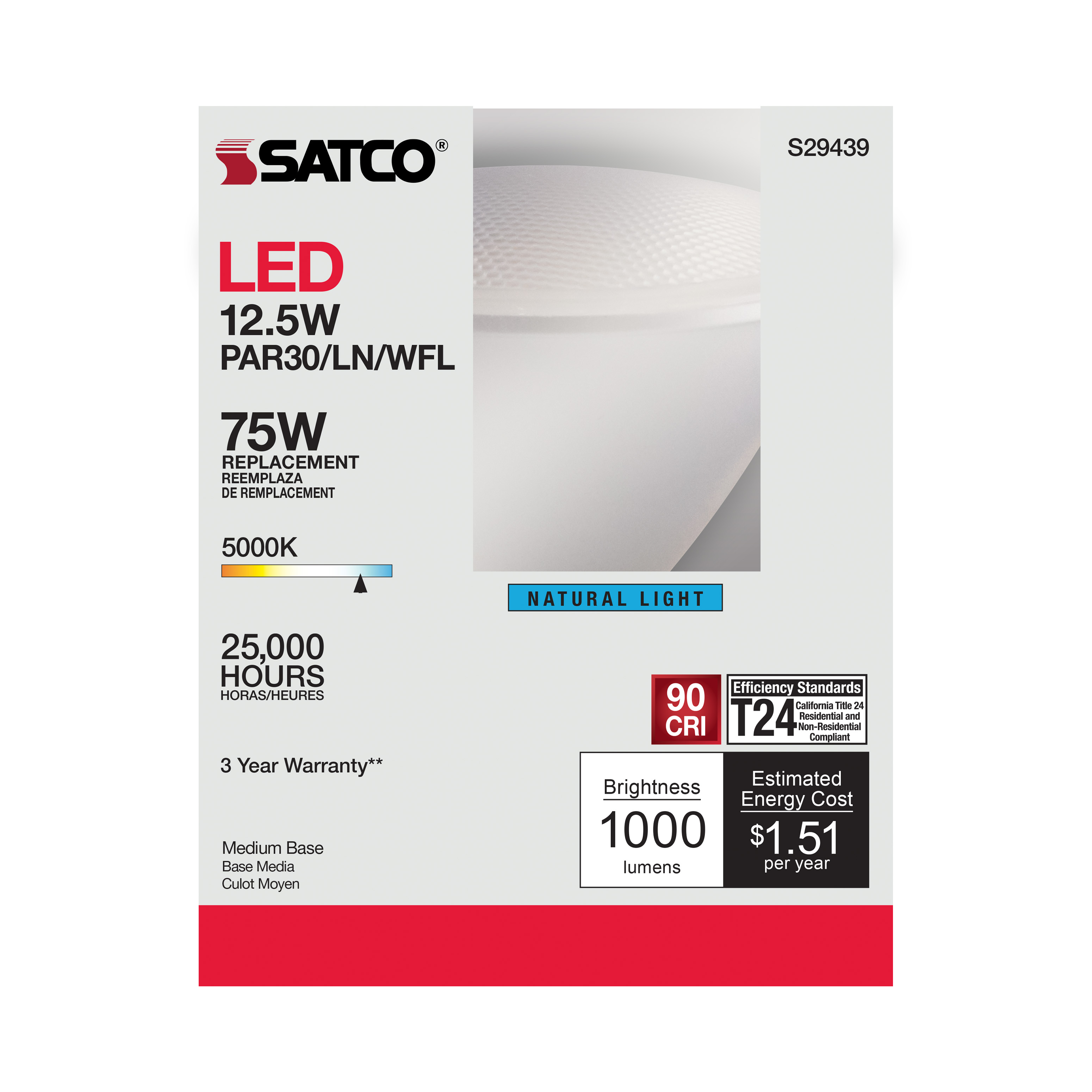 12.5PAR30/LN/LED/60'/927/120V - S29435