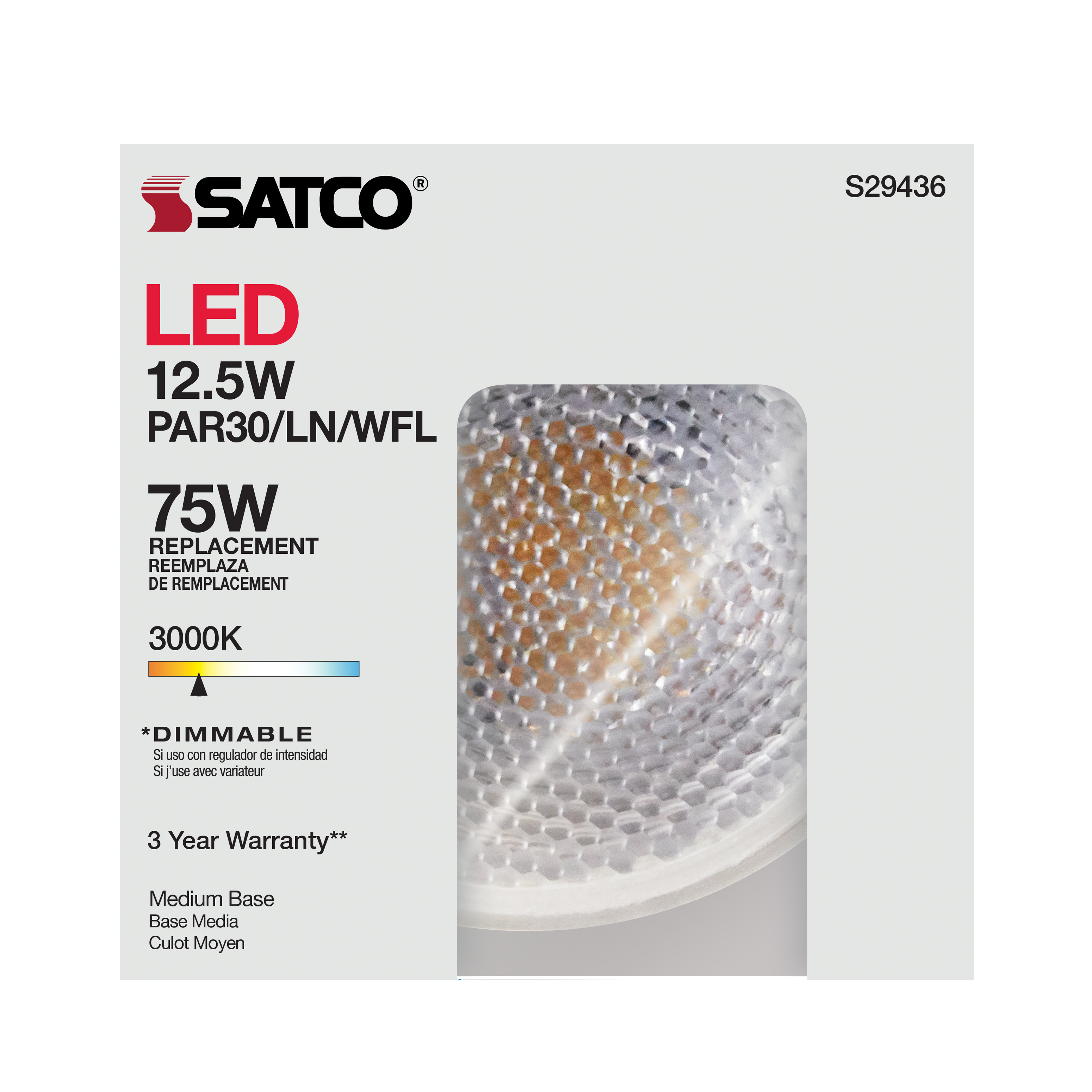 12.5PAR30/LN/LED/60'/930/120V - S29436