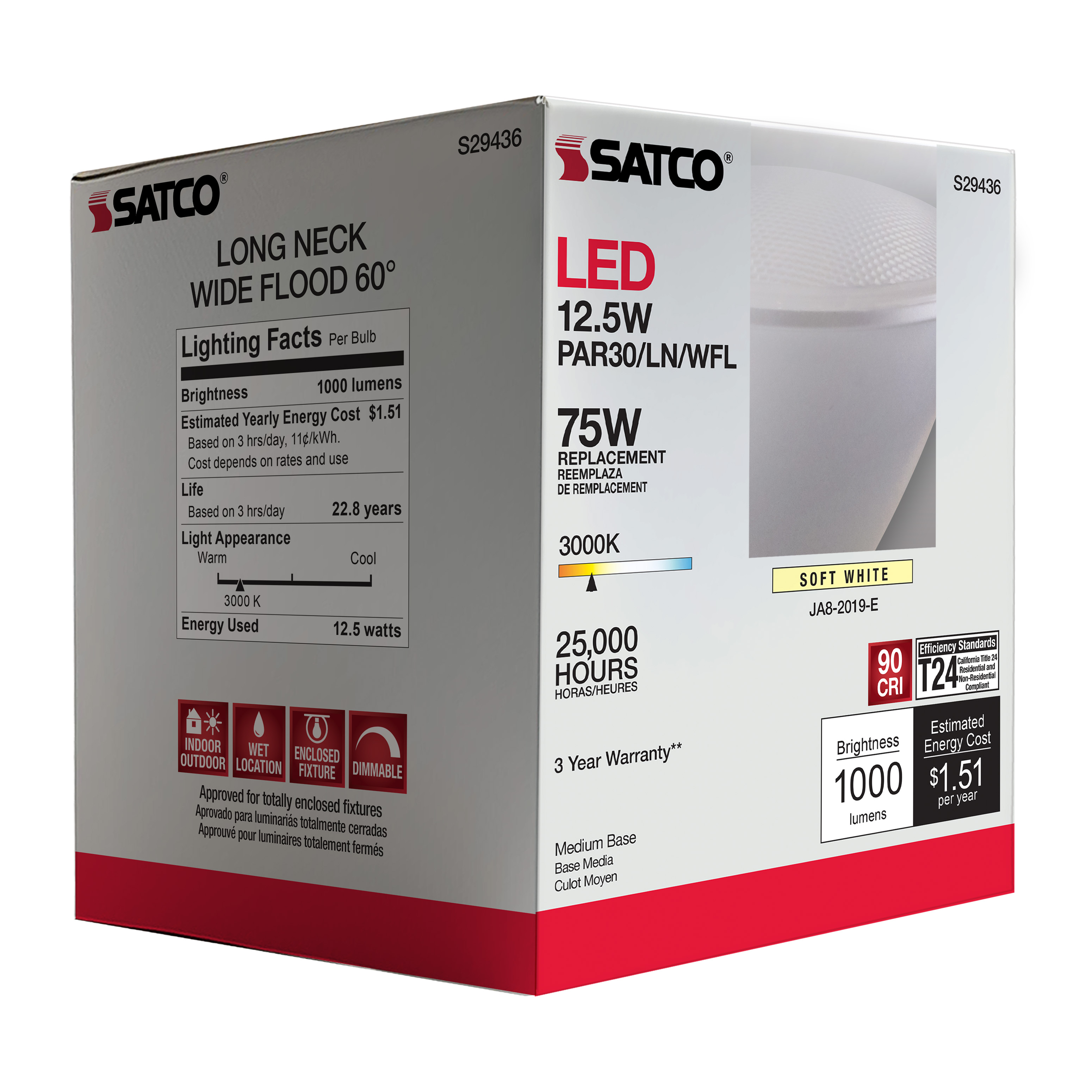 12.5PAR30/LN/LED/60'/930/120V - S29436