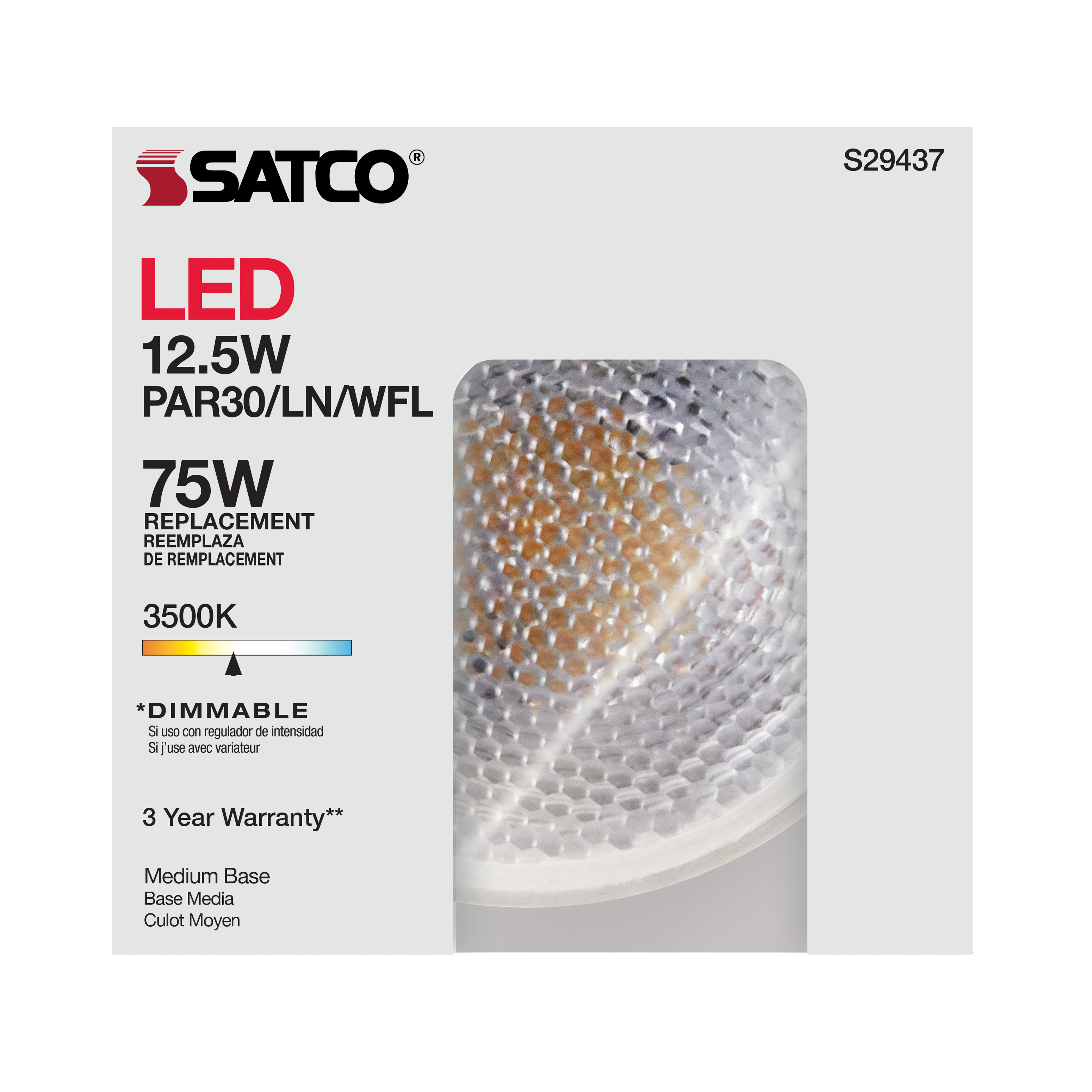 12.5PAR30/LN/LED/60'/935/120V - S29437