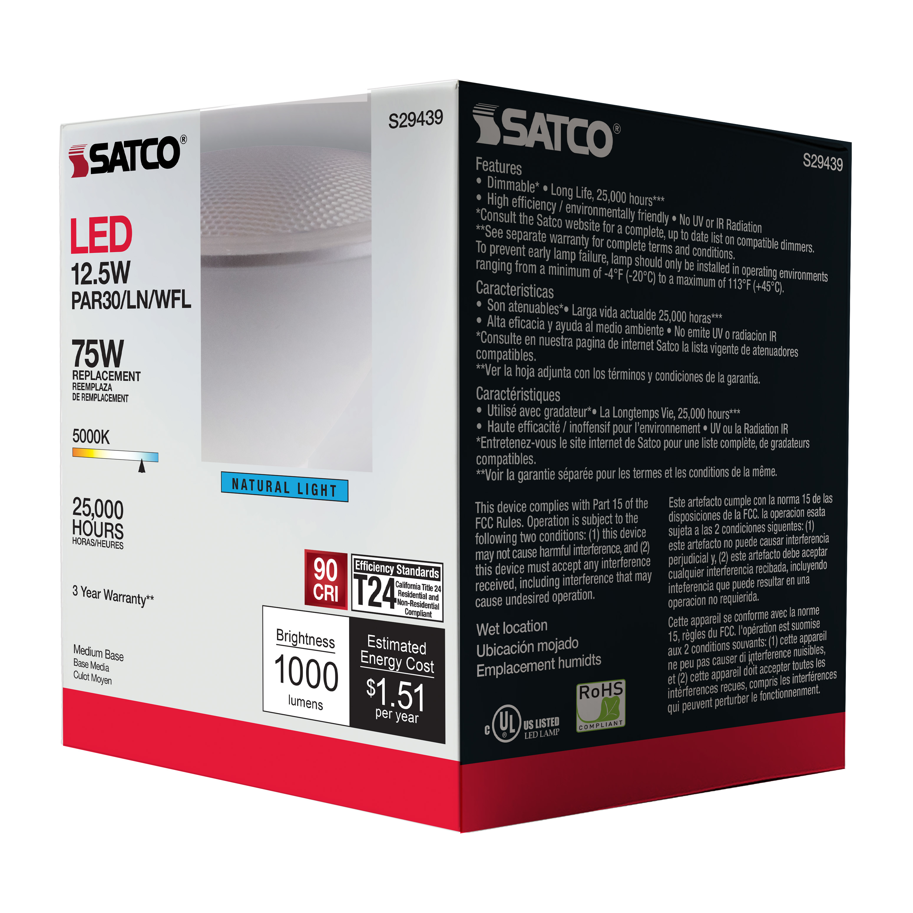 12.5PAR30/LN/LED/60'/950/120V - S29439