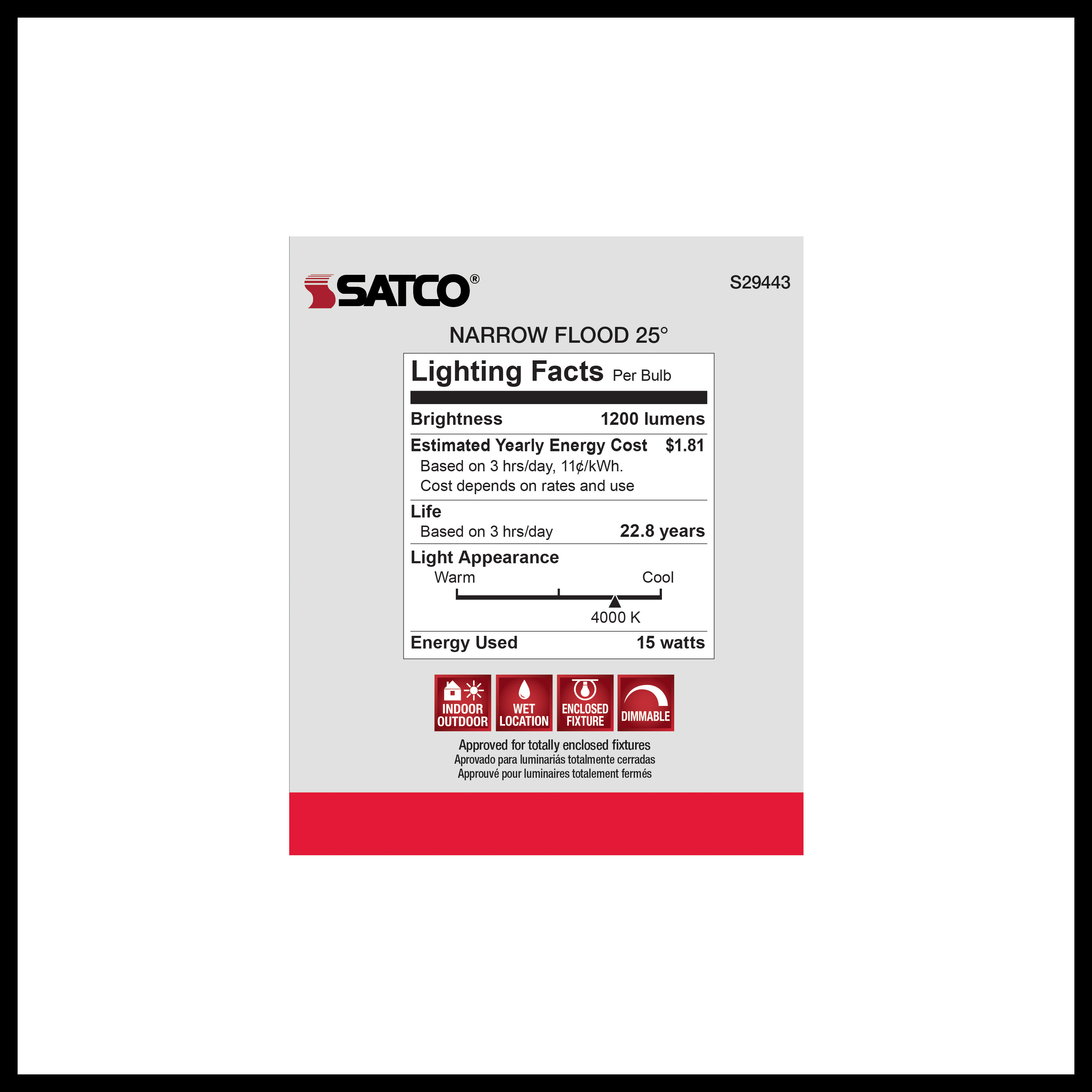 15PAR38/LED/25'/940/120V - S29443