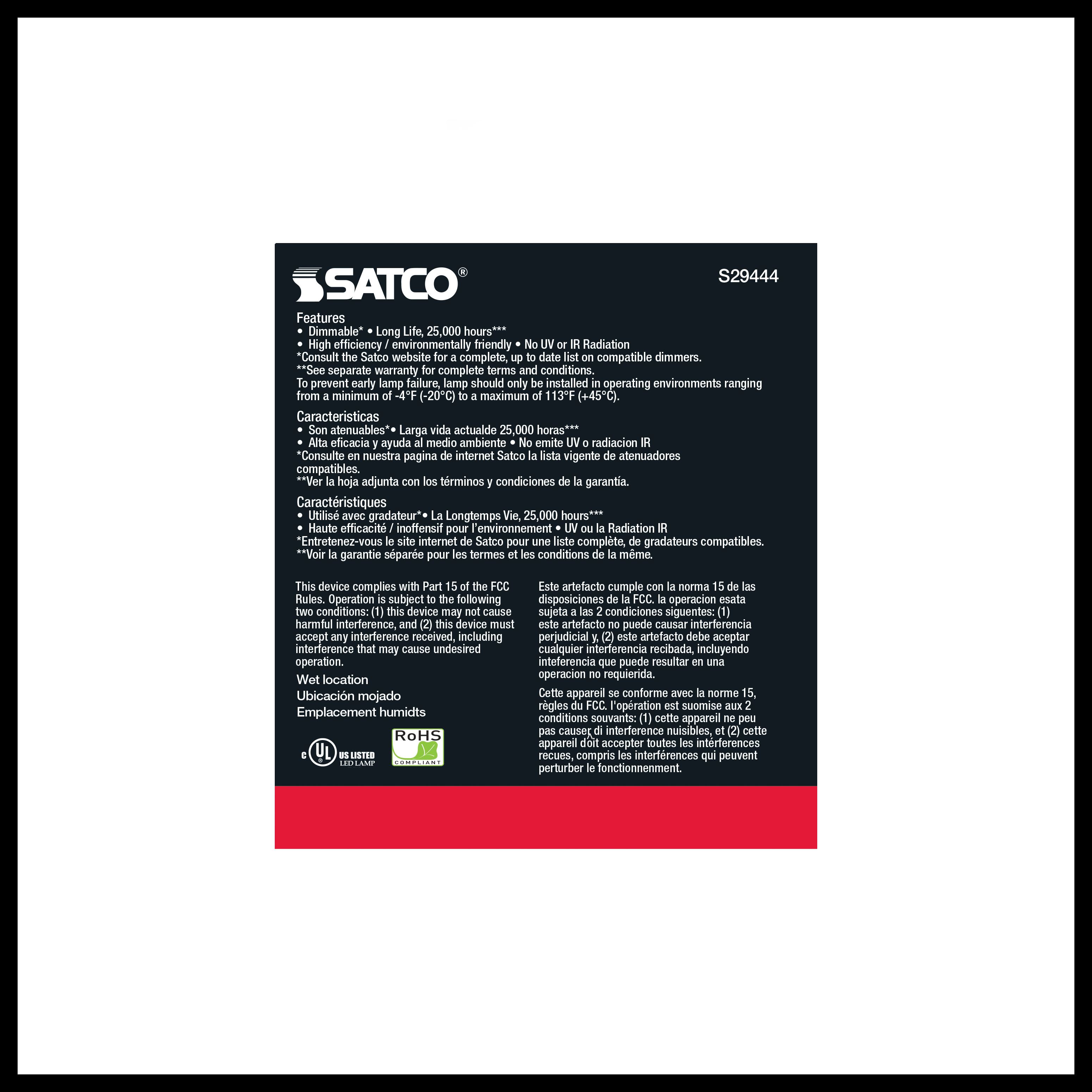 15PAR38/LED/25'/950/120V - S29444