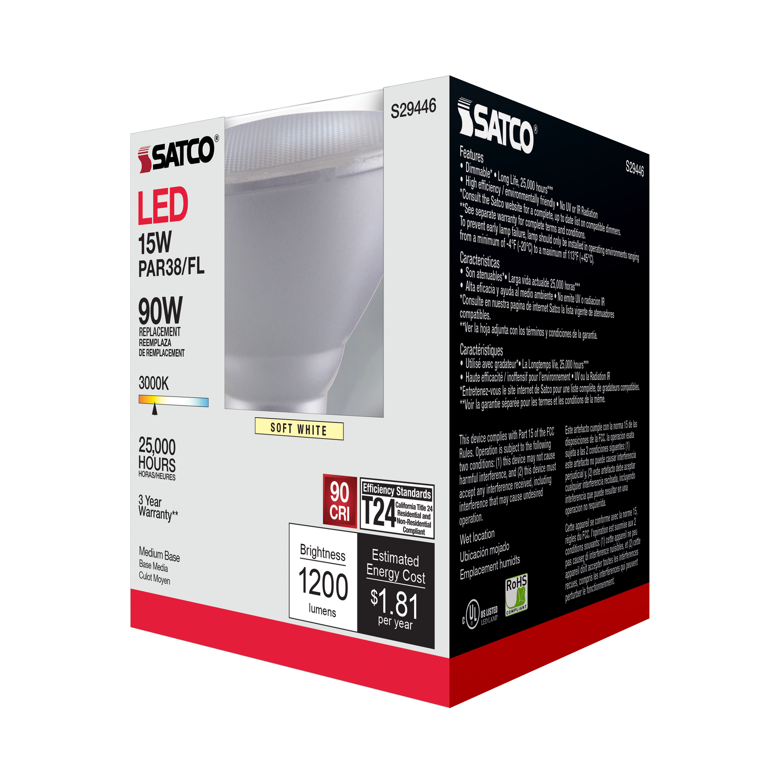 15PAR38/LED/40'/930/120V - S29446