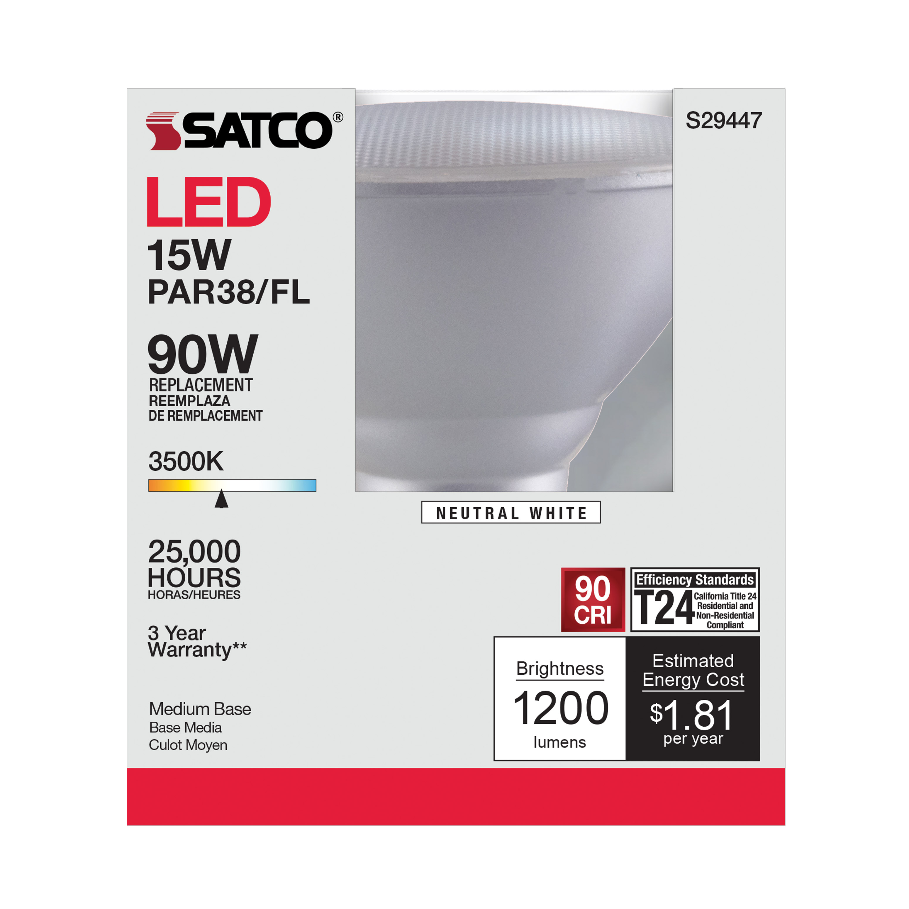 15PAR38/LED/40'/935/120V - S29447