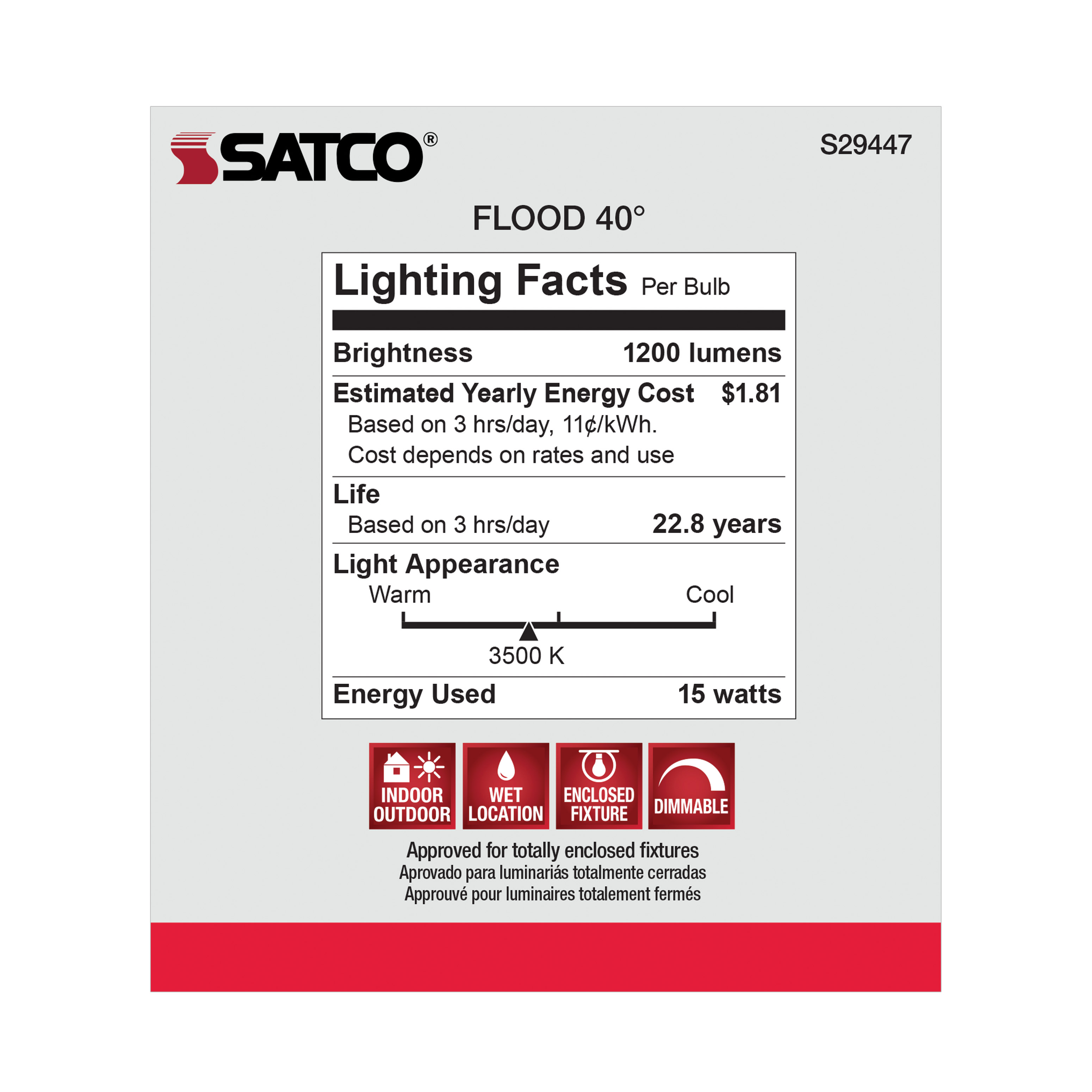 15PAR38/LED/40'/935/120V - S29447