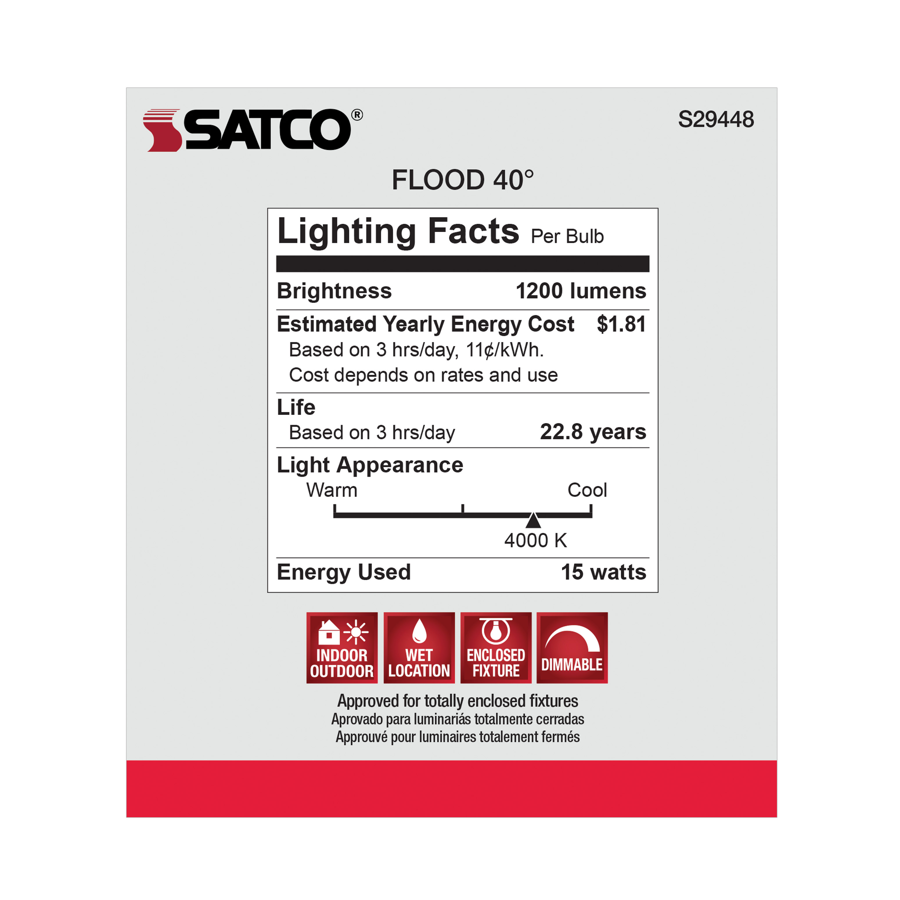 15PAR38/LED/40'/940/120V - S29448