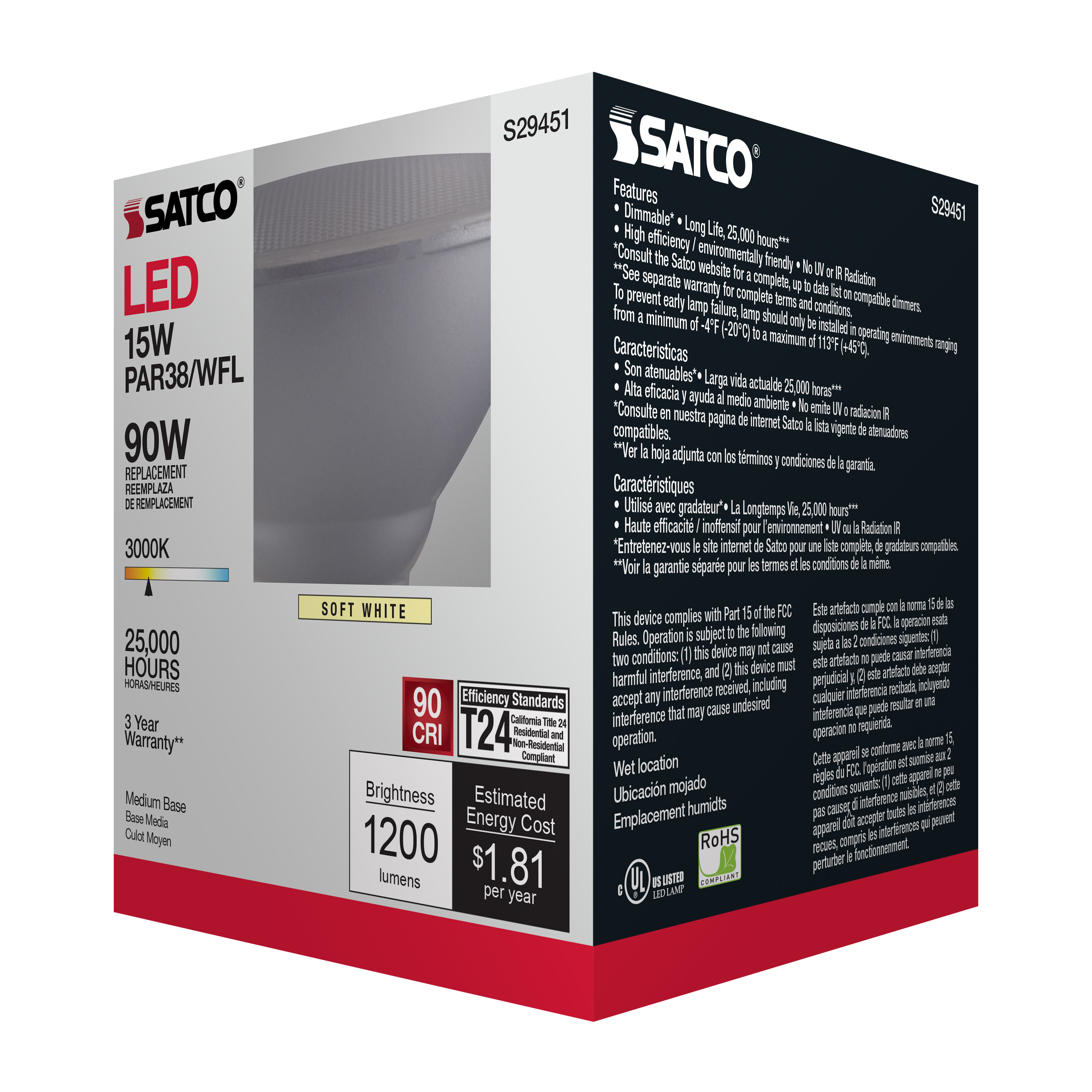 S29451 15PAR38/LED/60'/930/120V