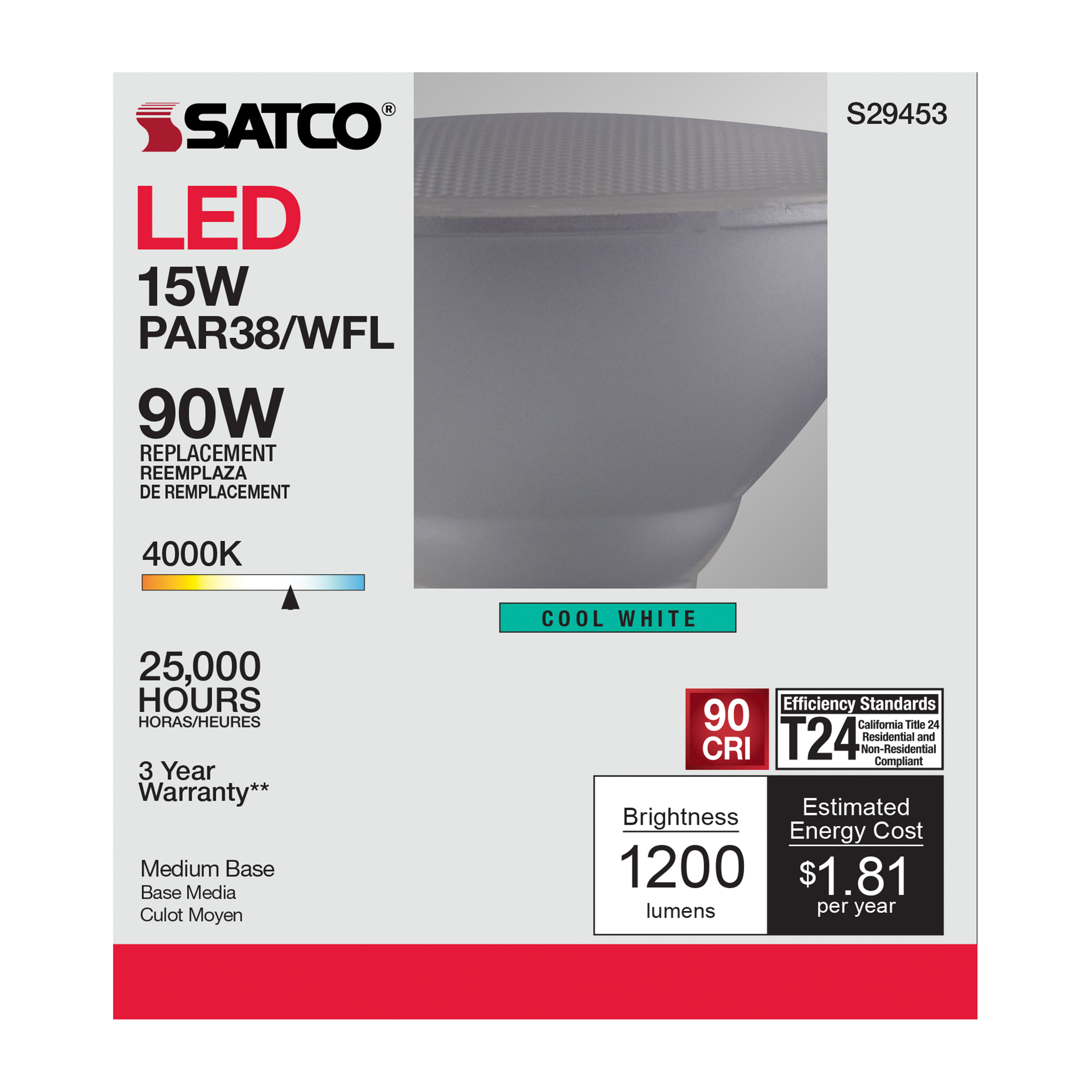 15PAR38/LED/60'/940/120V - S29453