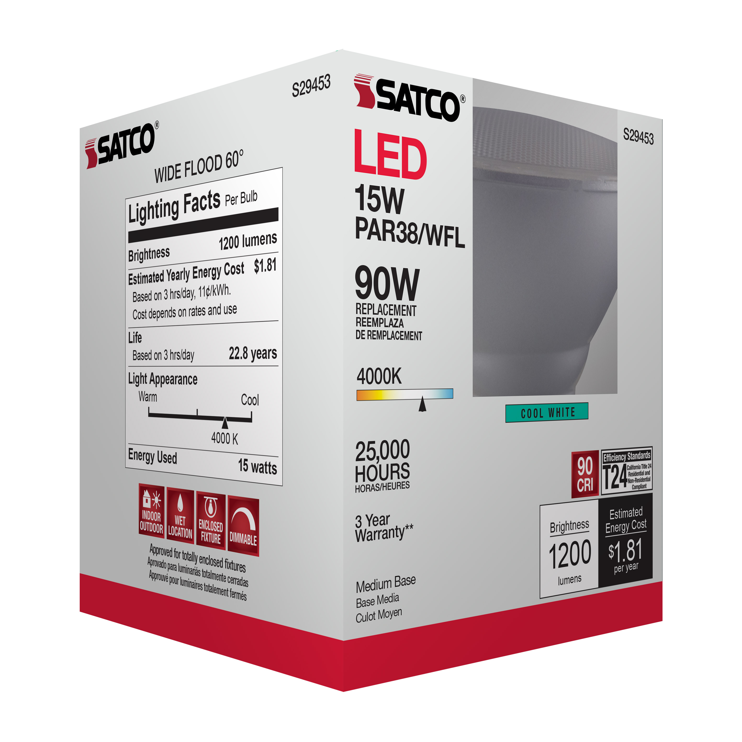 15PAR38/LED/60'/940/120V - S29453