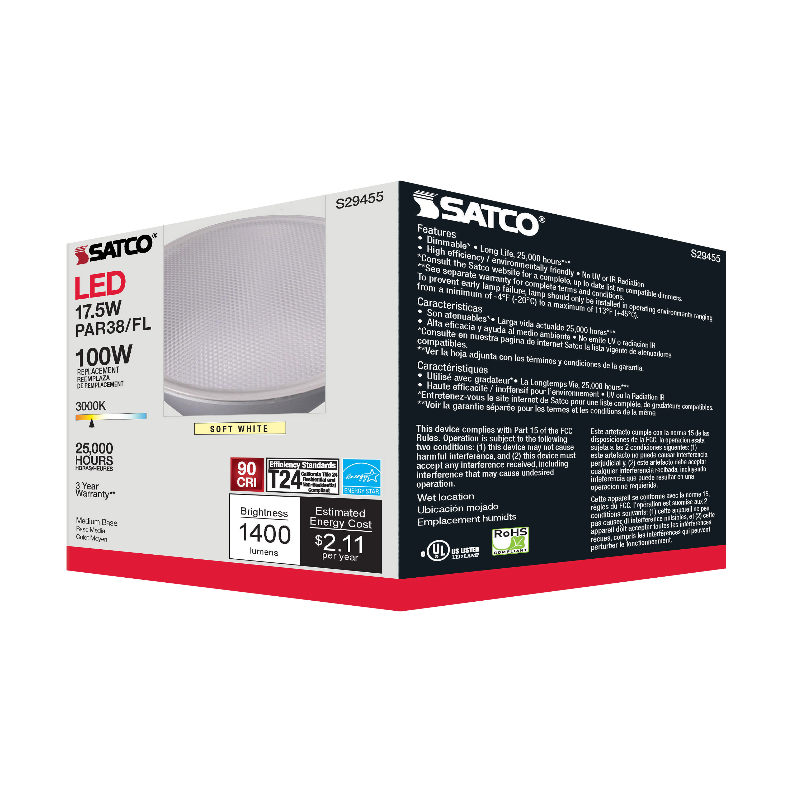 17.5PAR38/LED/40'/930/120V - S29455