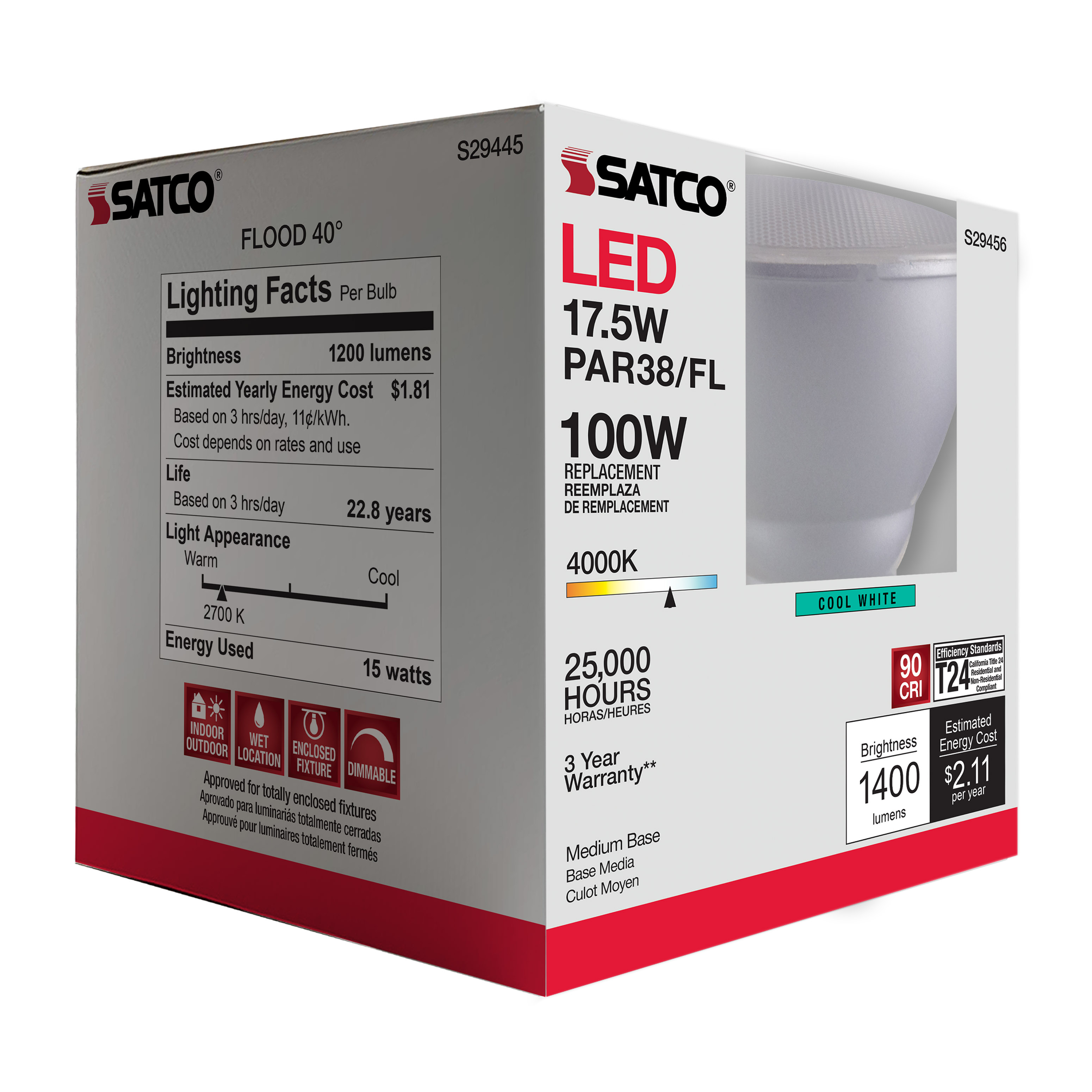 17.5PAR38/LED/40'/940/120V - S29456