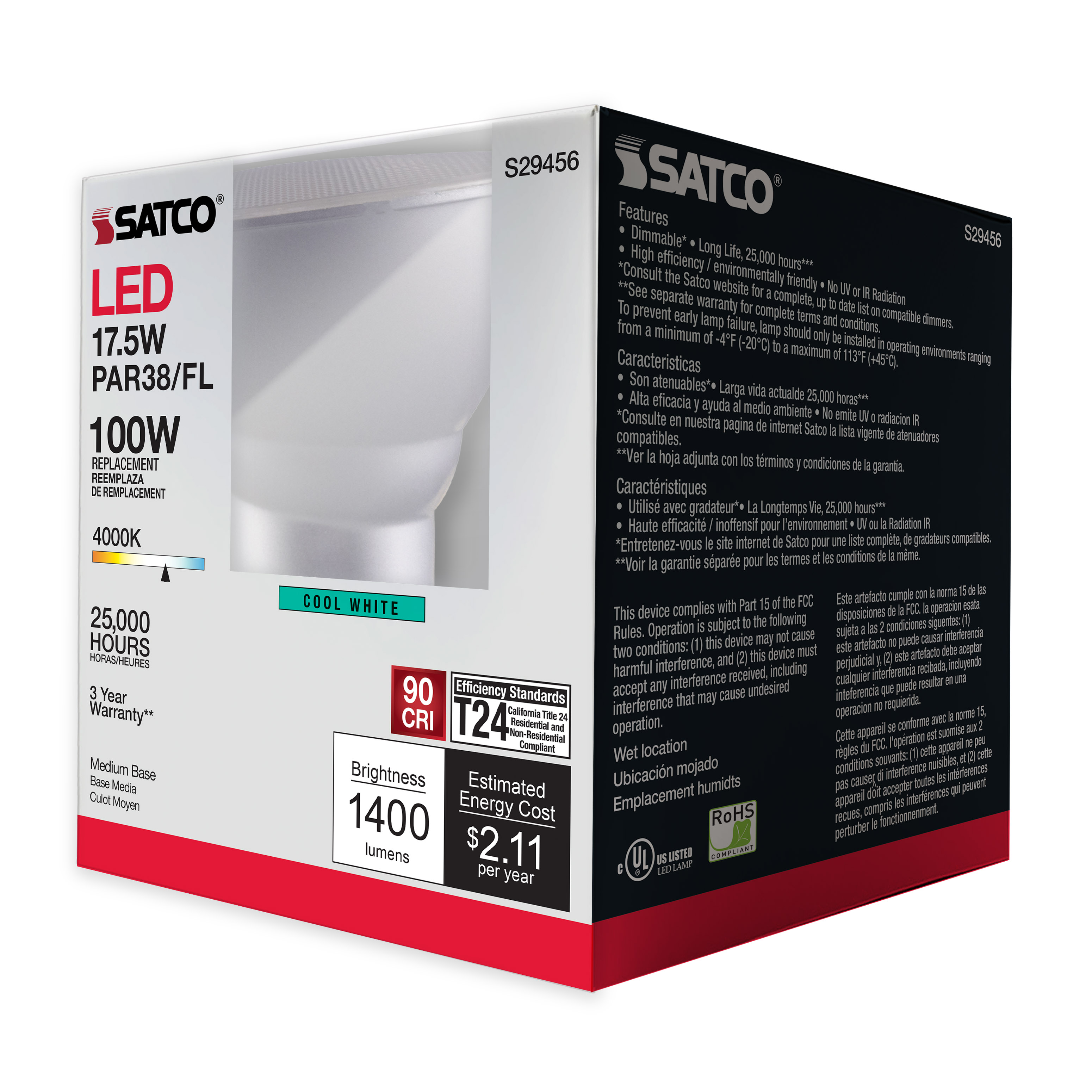 17.5PAR38/LED/40'/940/120V - S29456